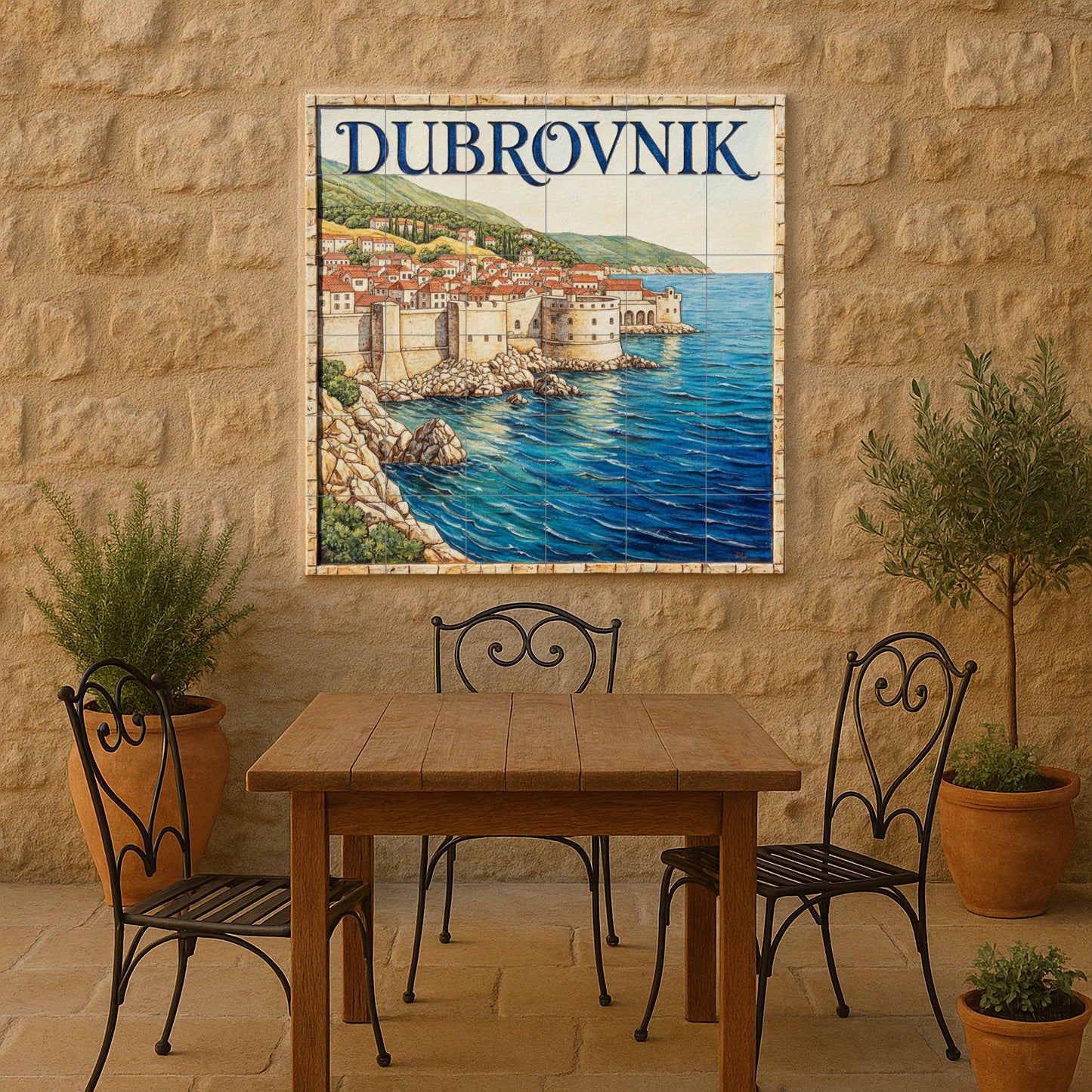 Fresque en Carrelage Cuadro de Dubrovnik — Villes et Monuments