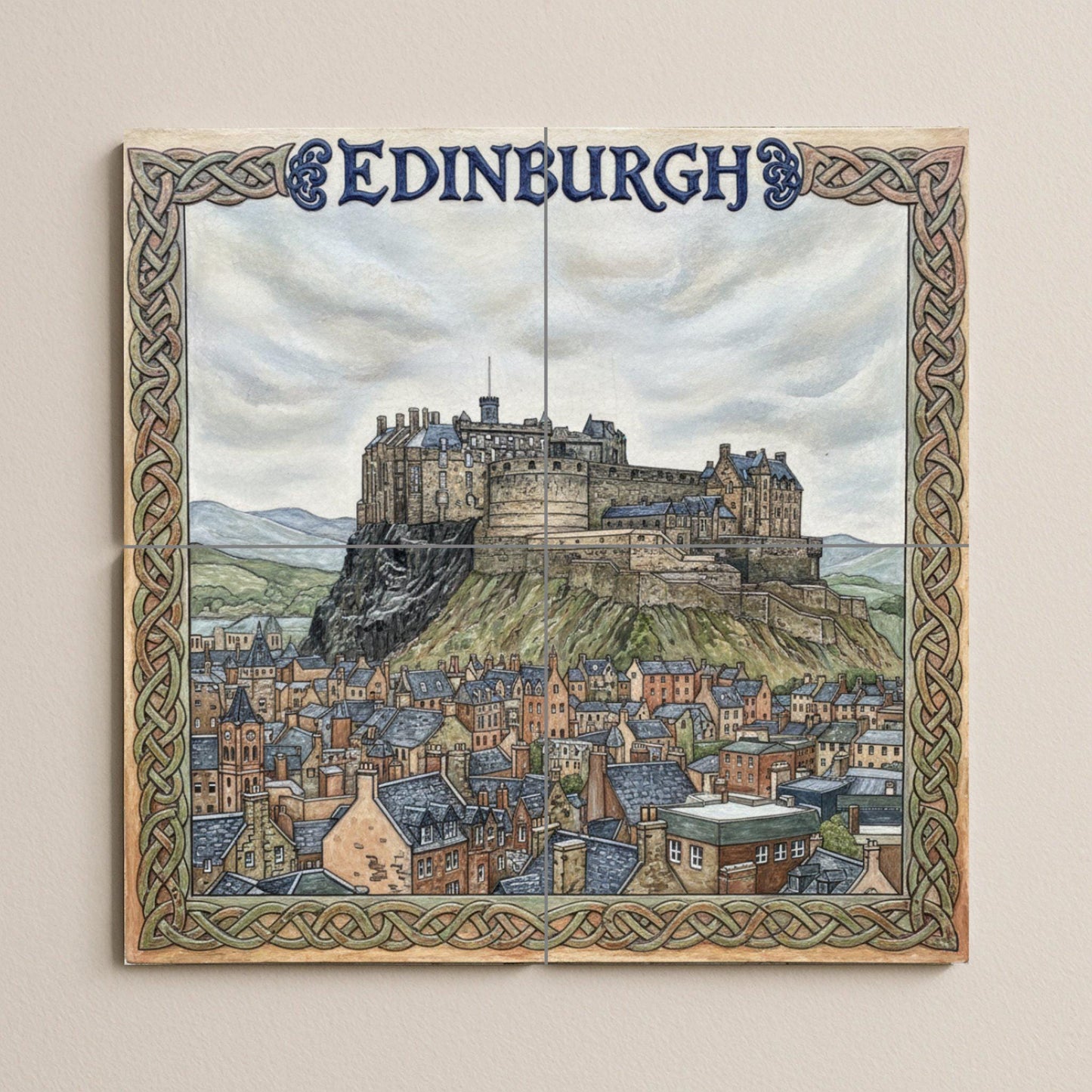 Fresque en Carrelage Cuadro du Château de Edimburgo — Fresque de Monument