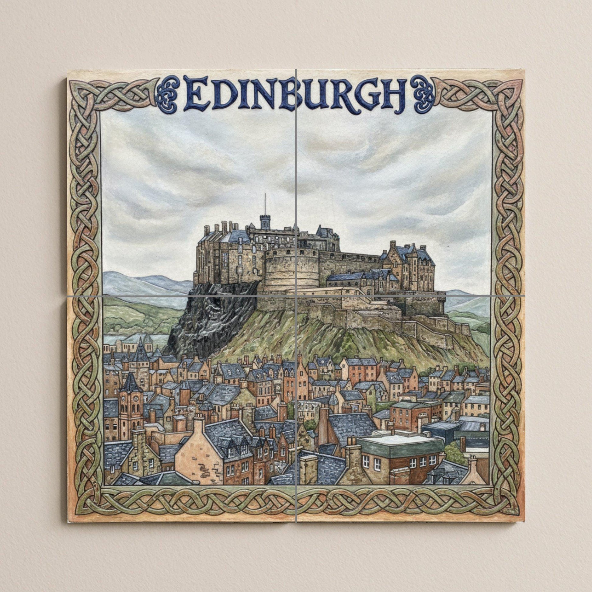 Fresque en Carrelage Cuadro du Château de Edimburgo — Fresque de Monument