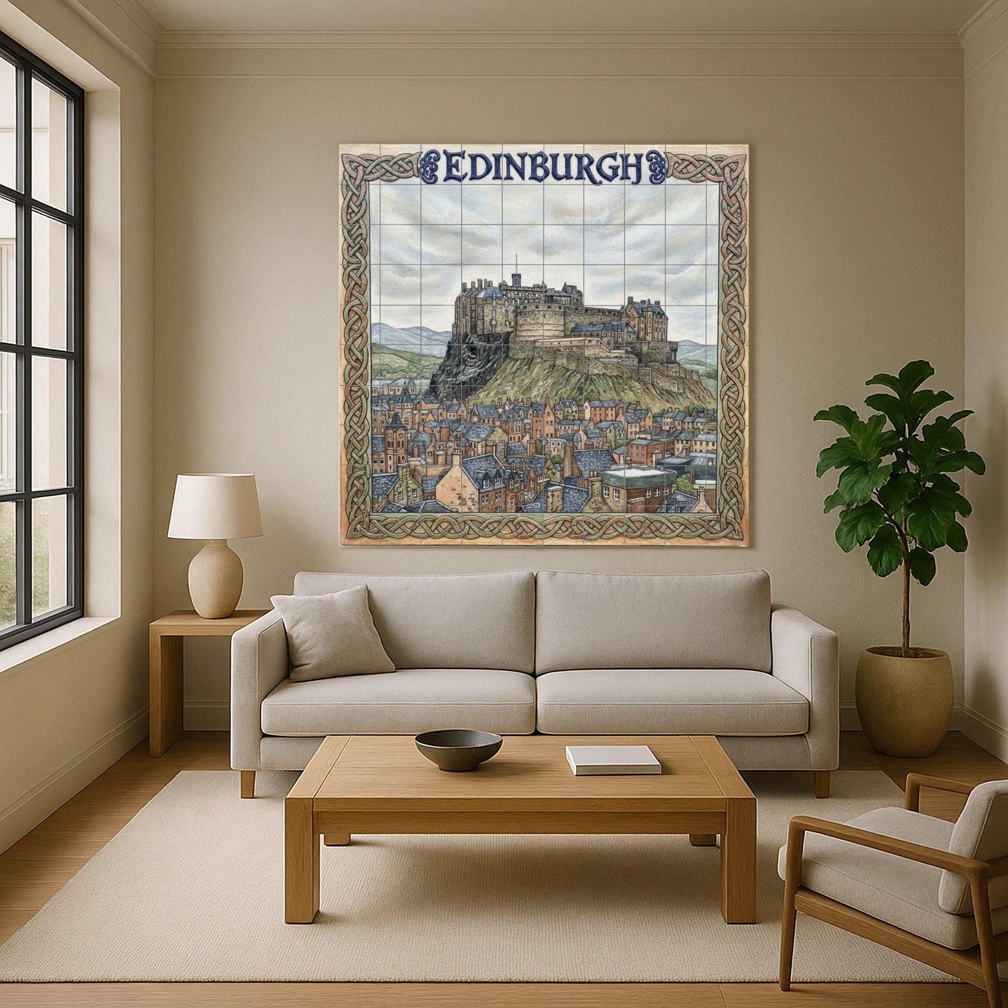 Fresque en Carrelage Cuadro du Château de Edimburgo — Fresque de Monument