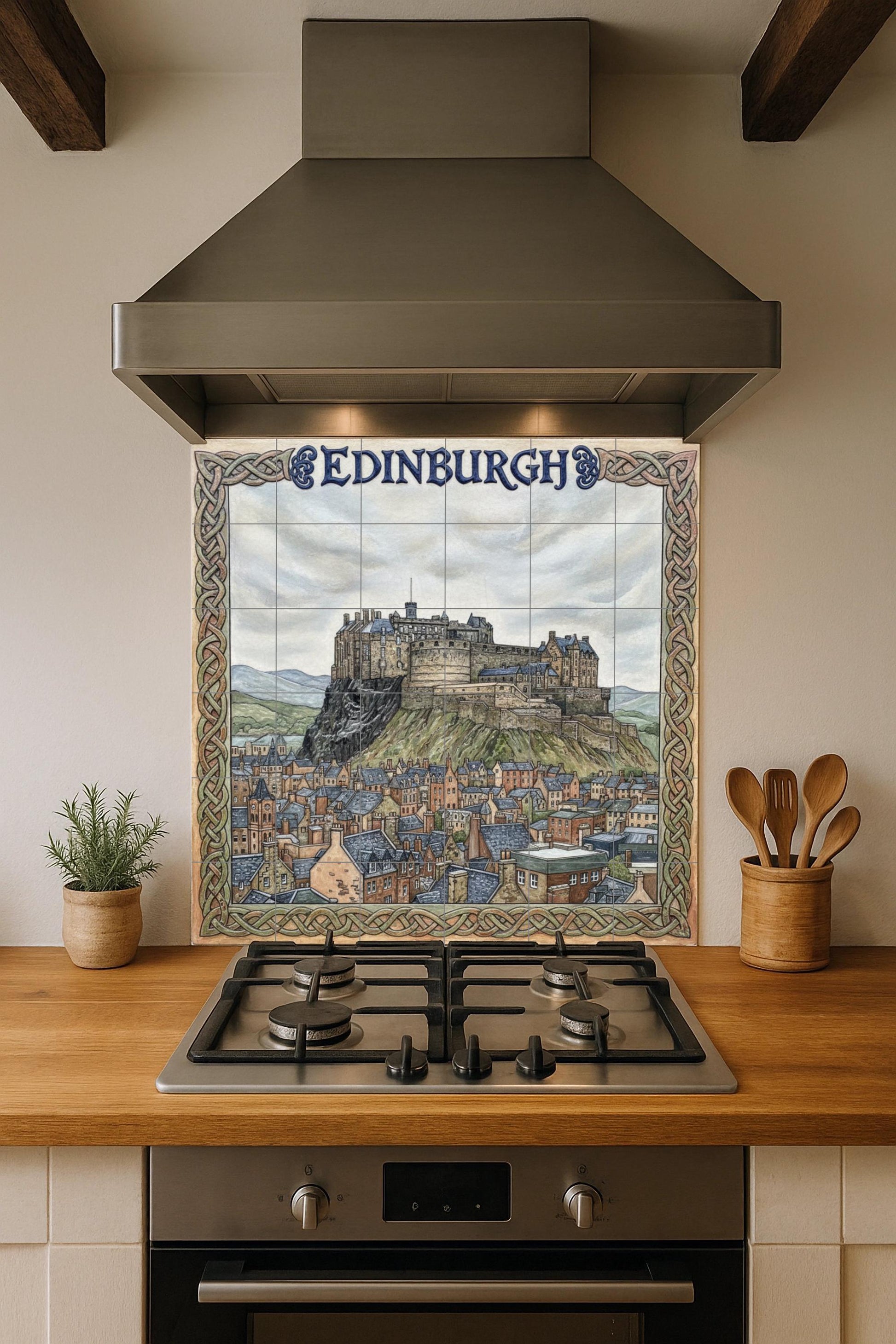 Fresque en Carrelage Cuadro du Château de Edimburgo — Fresque de Monument