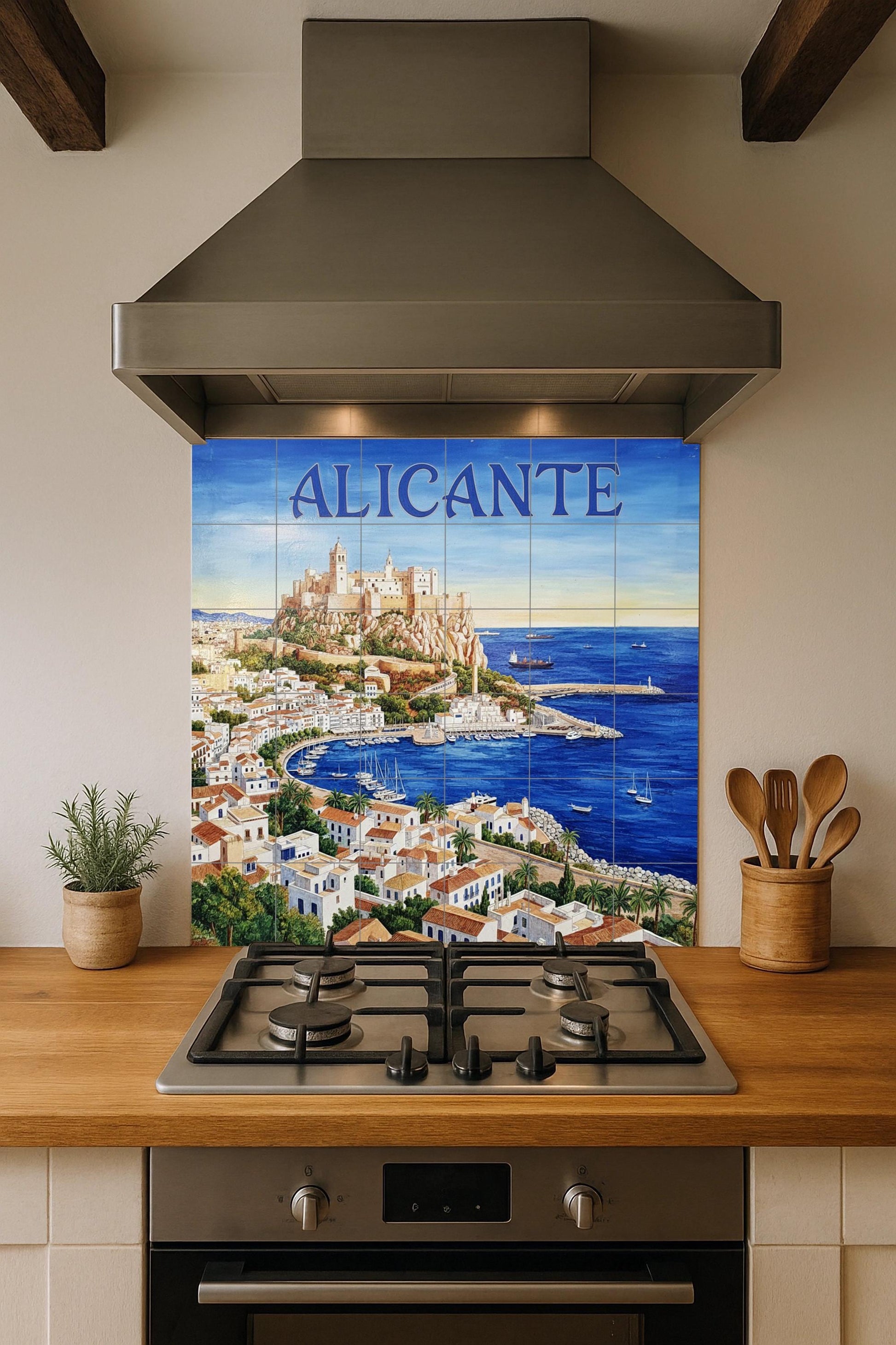 Alicante · Ceramic Wall Mural — Cityscape in Tile