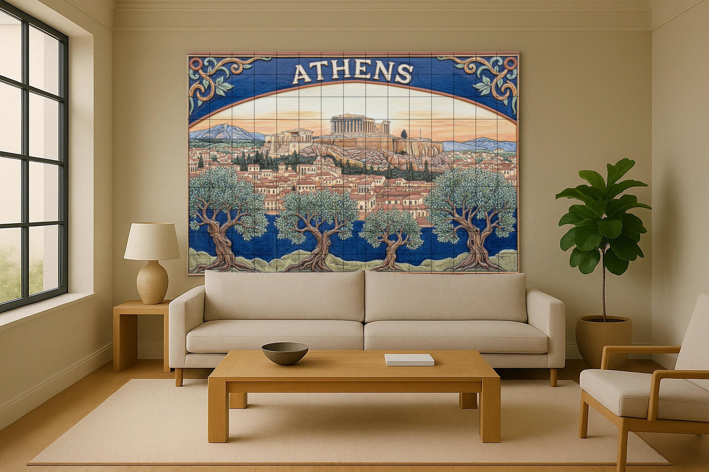 Atenas — Partenón y olivos
