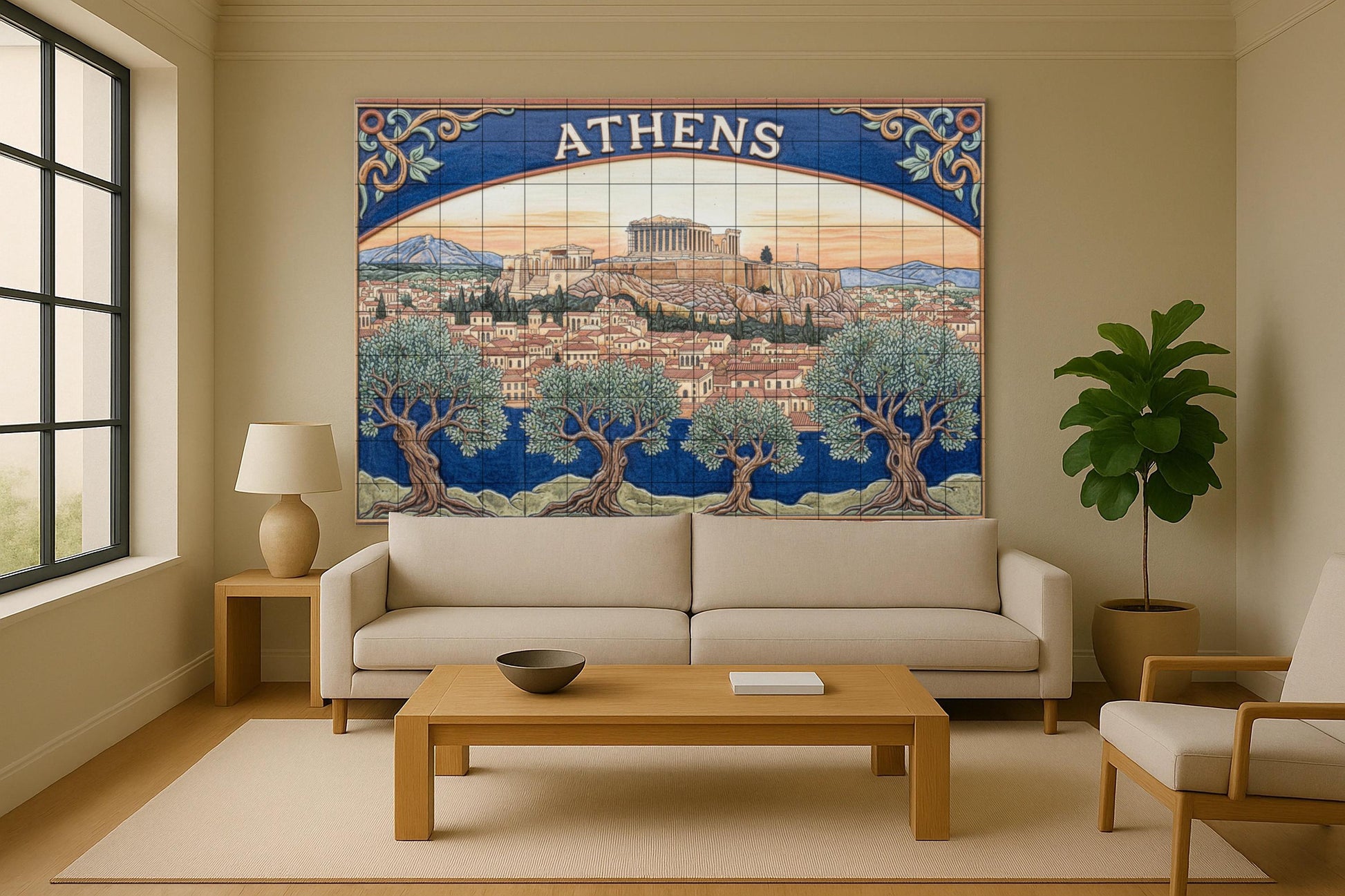 Atenas — Partenón y olivos