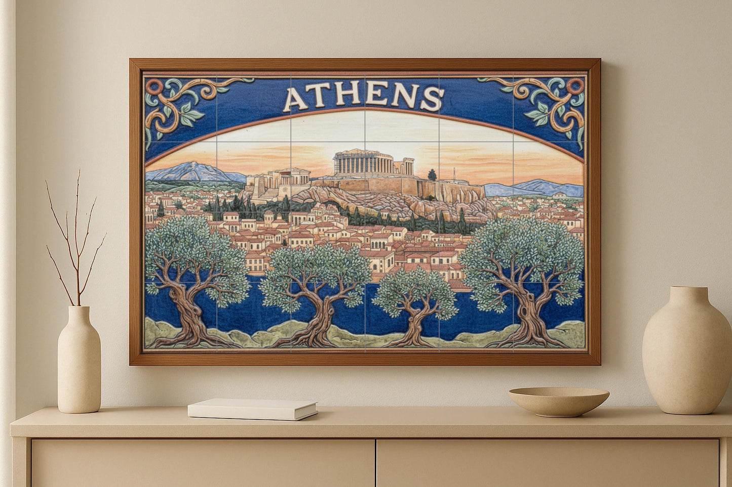 Atenas — Partenón y olivos