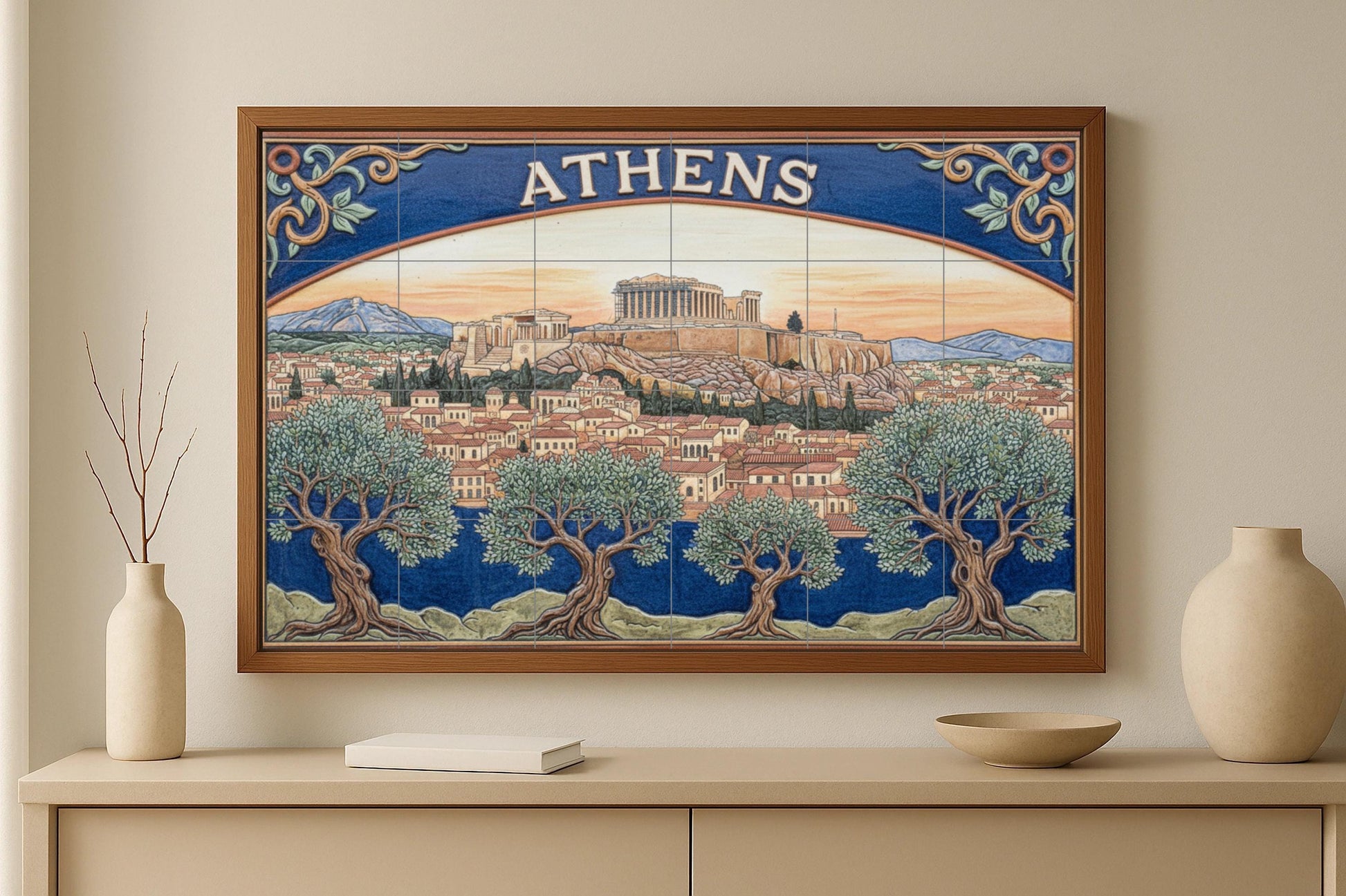Atenas — Partenón y olivos