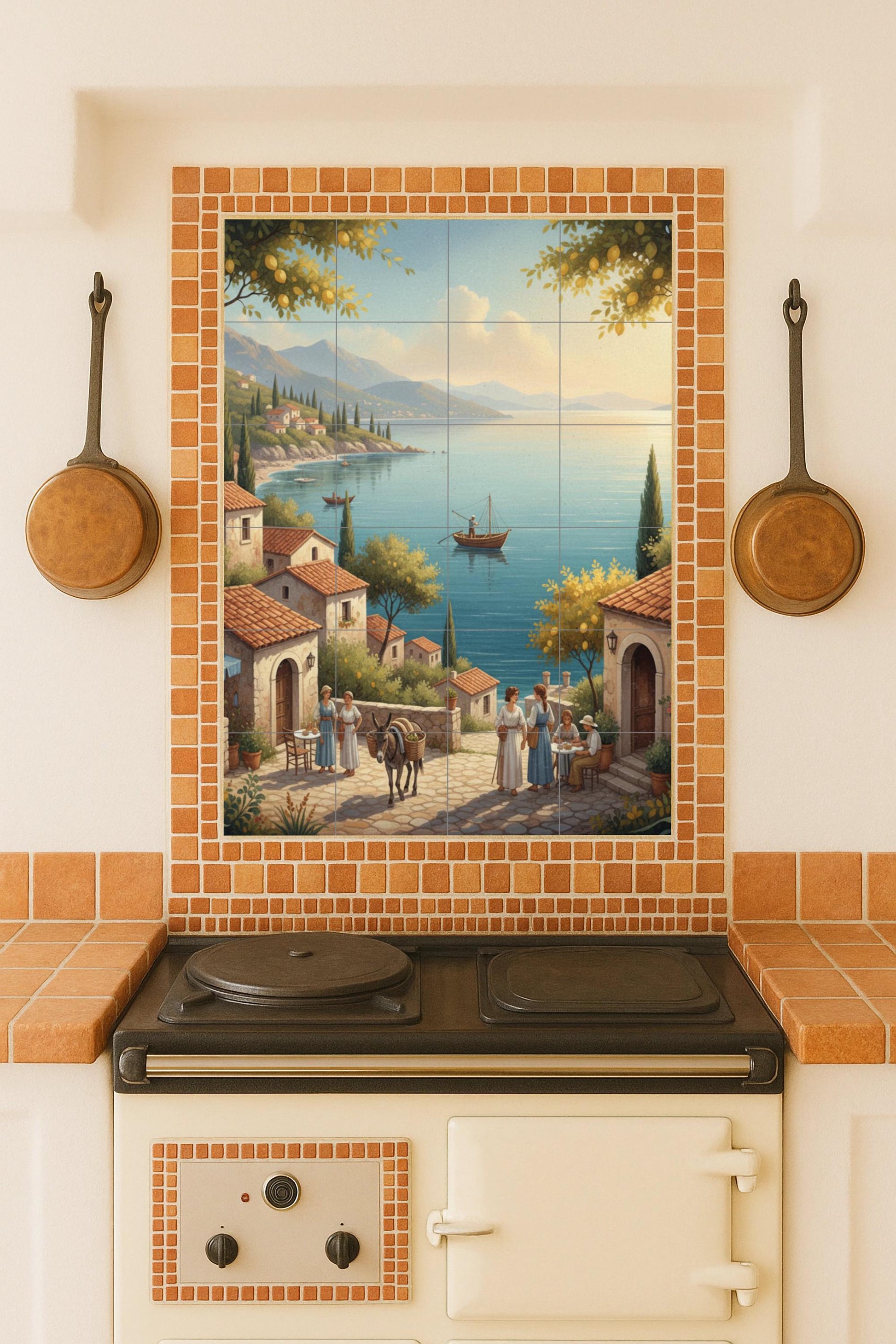 Ceramic Tile Mural: Mañana in the Mediterranean — Maritime Tile Art