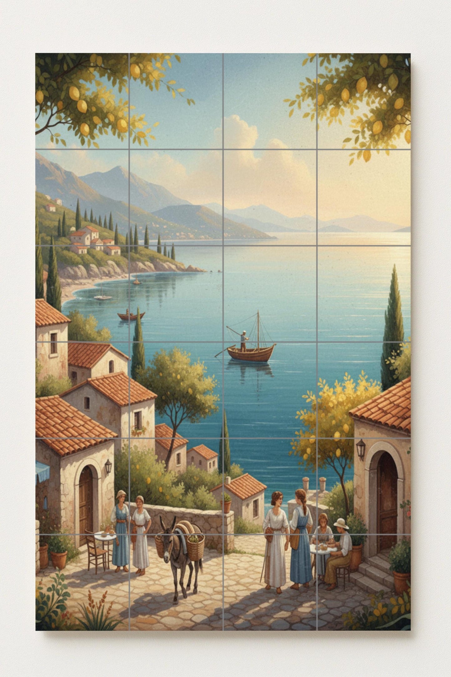 Ceramic Tile Mural: Mañana in the Mediterranean — Maritime Tile Art
