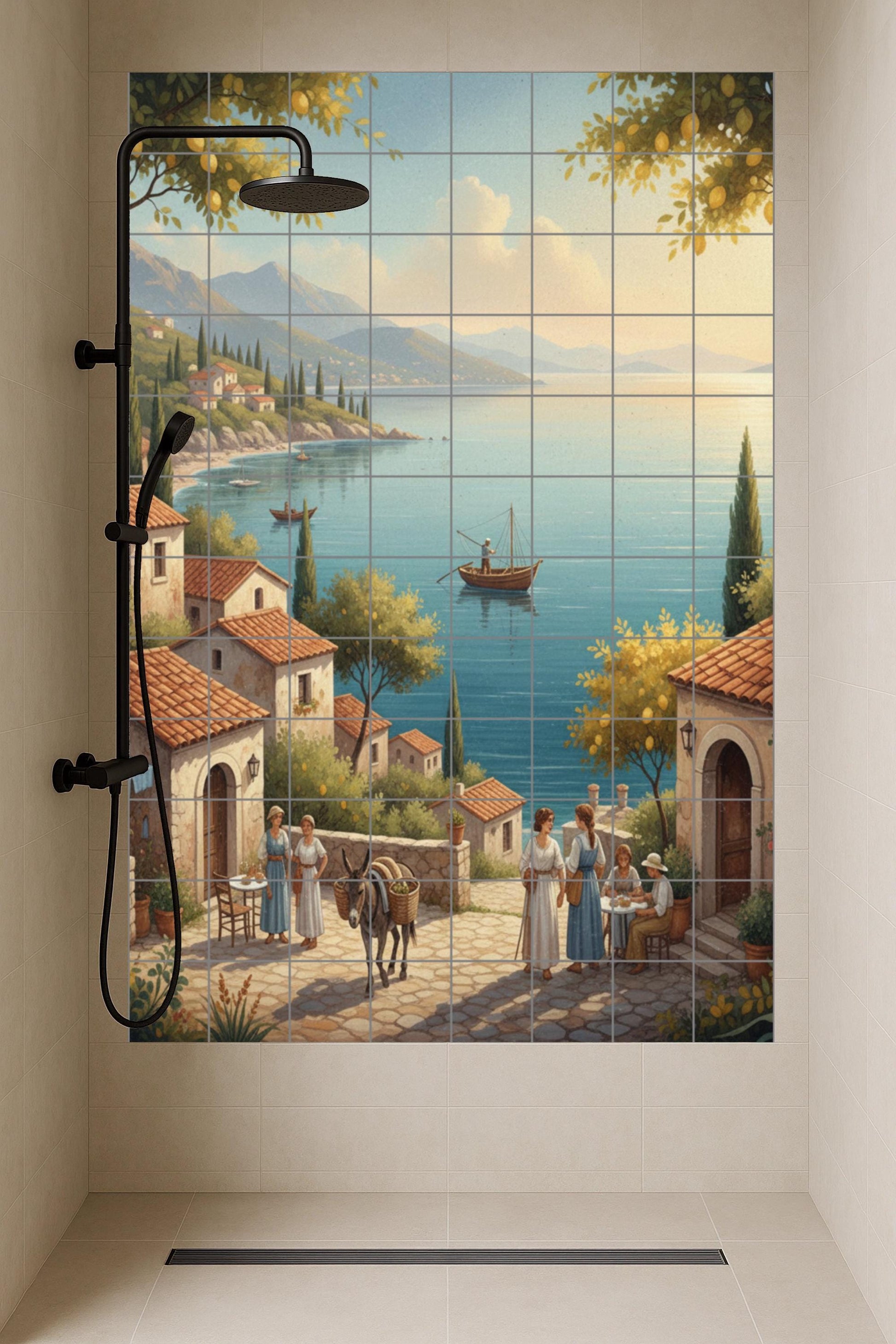 Ceramic Tile Mural: Mañana in the Mediterranean — Maritime Tile Art
