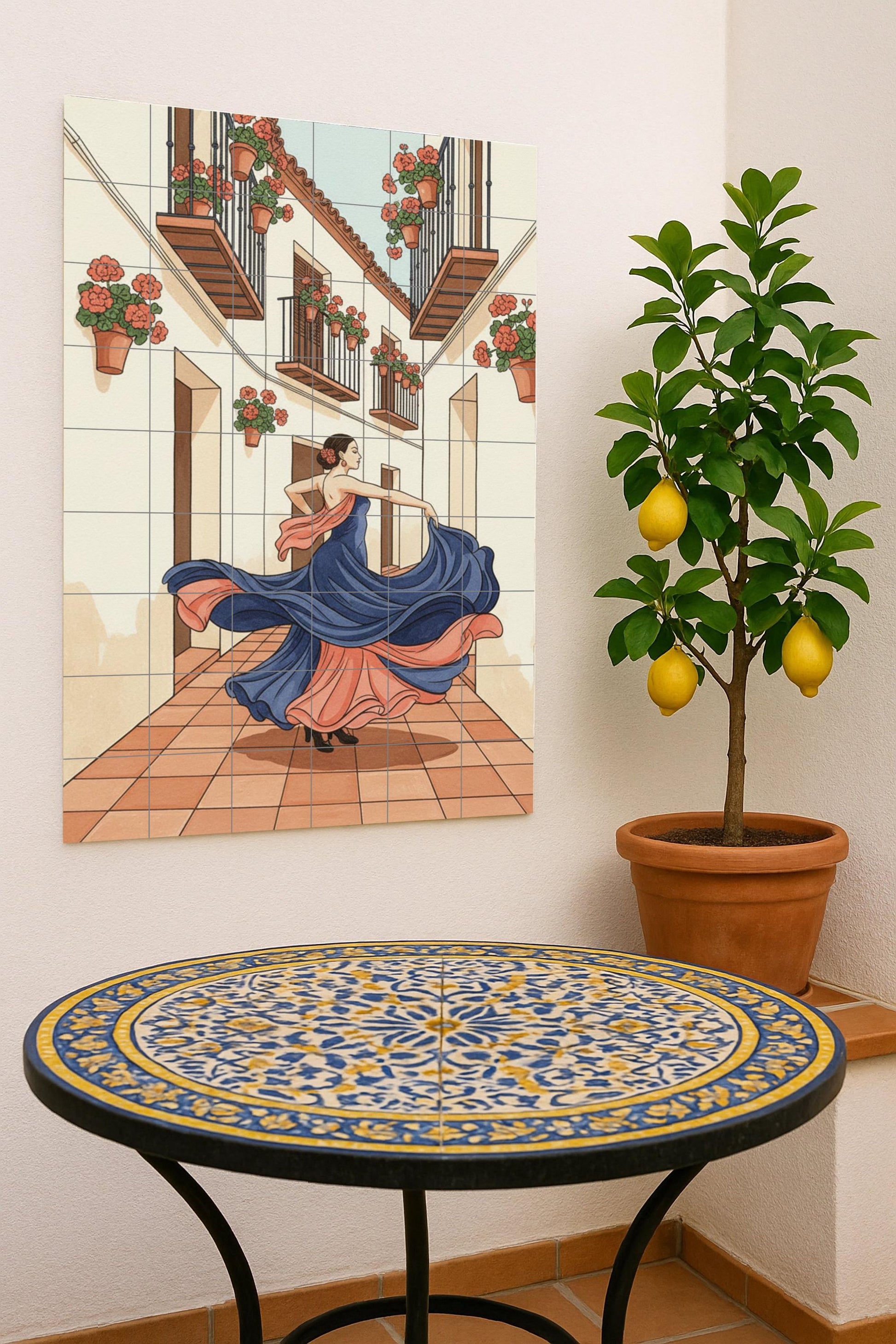 Flamenco en el Patio — Española con Bailaora y Balcones