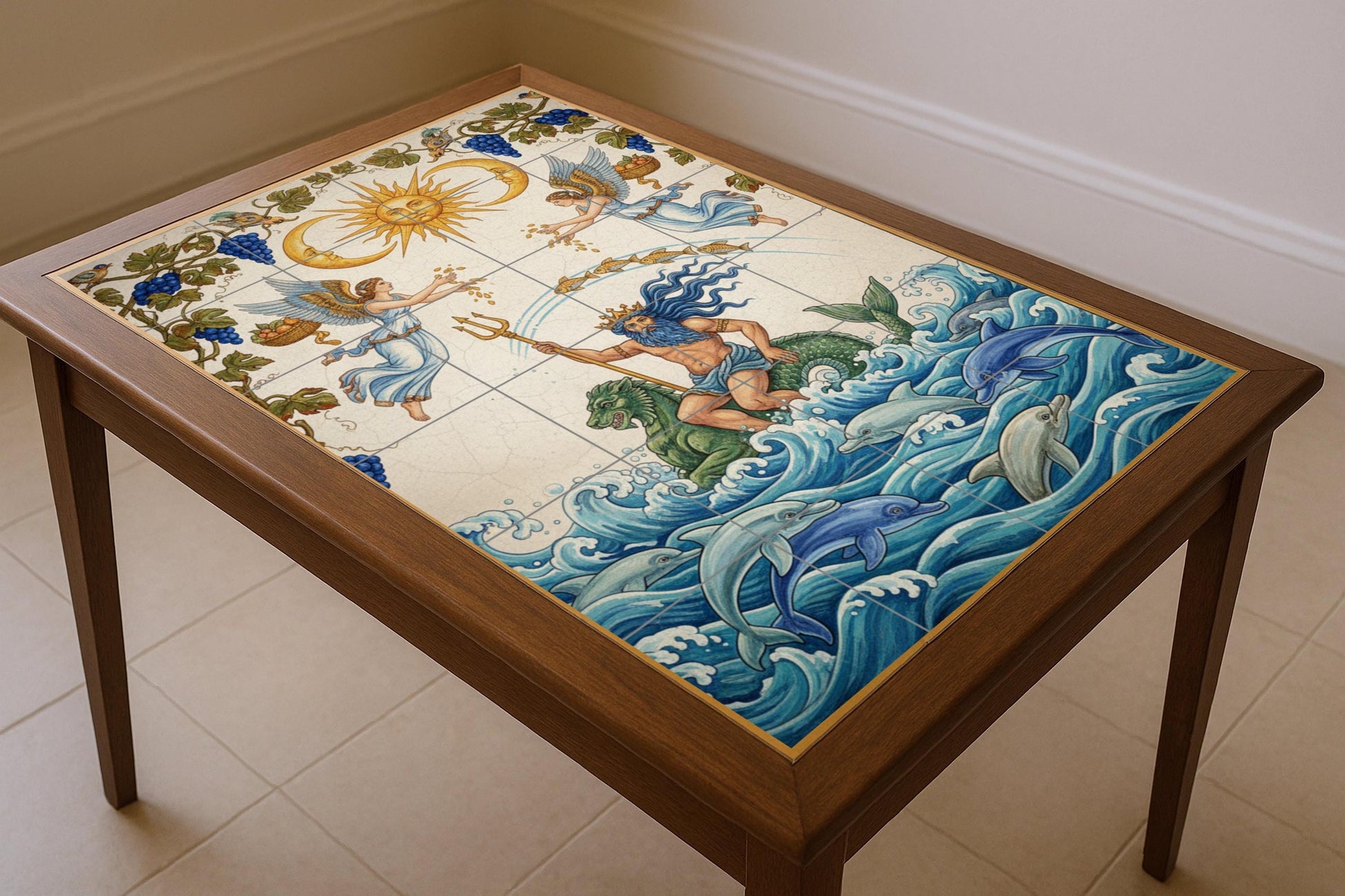 Señor de les Vagues — Fresque Murale en Carreaux de Céramique · Légendes et Épopées