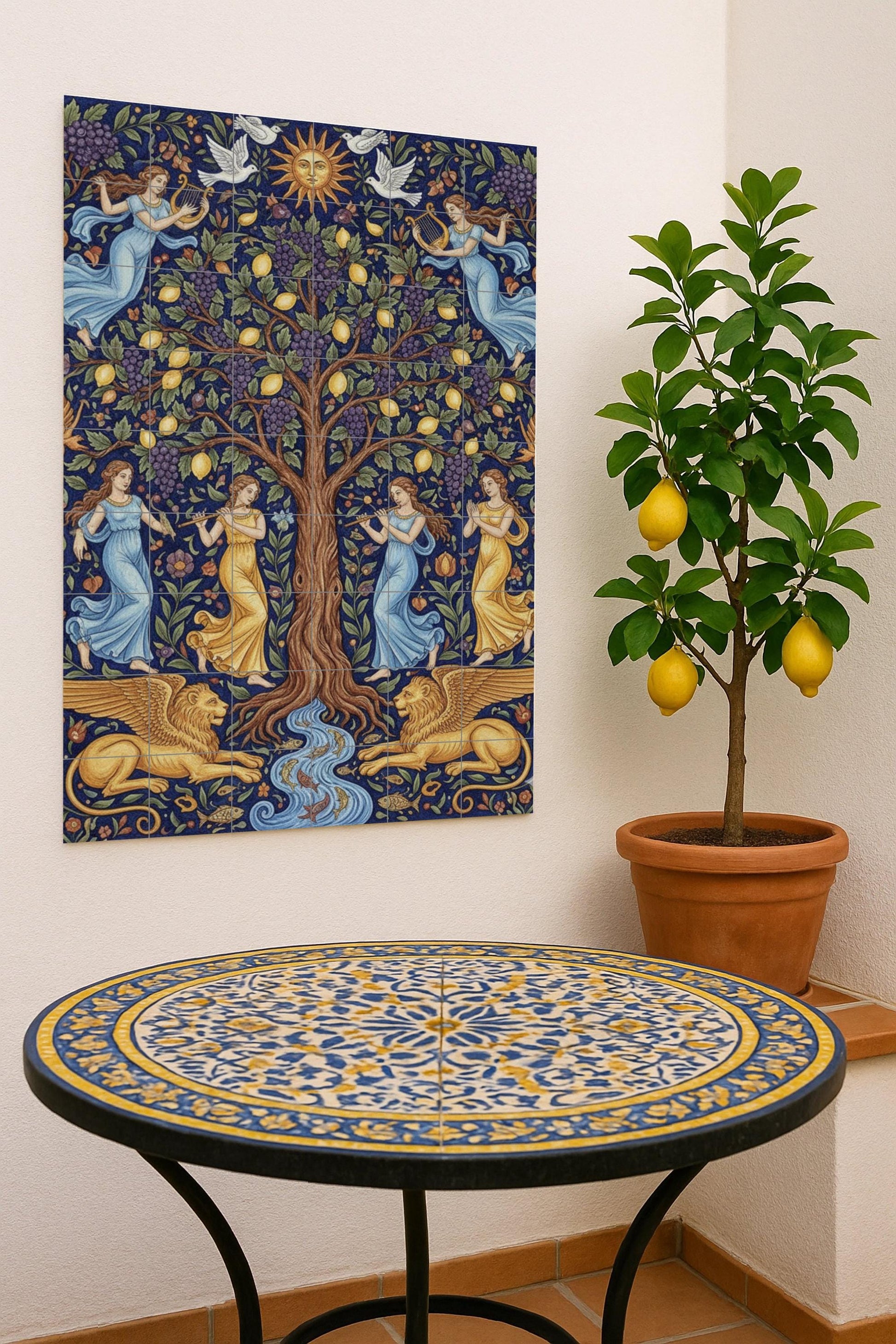 Árbol de la Vida — Ángeles, grifos y símbolo solar