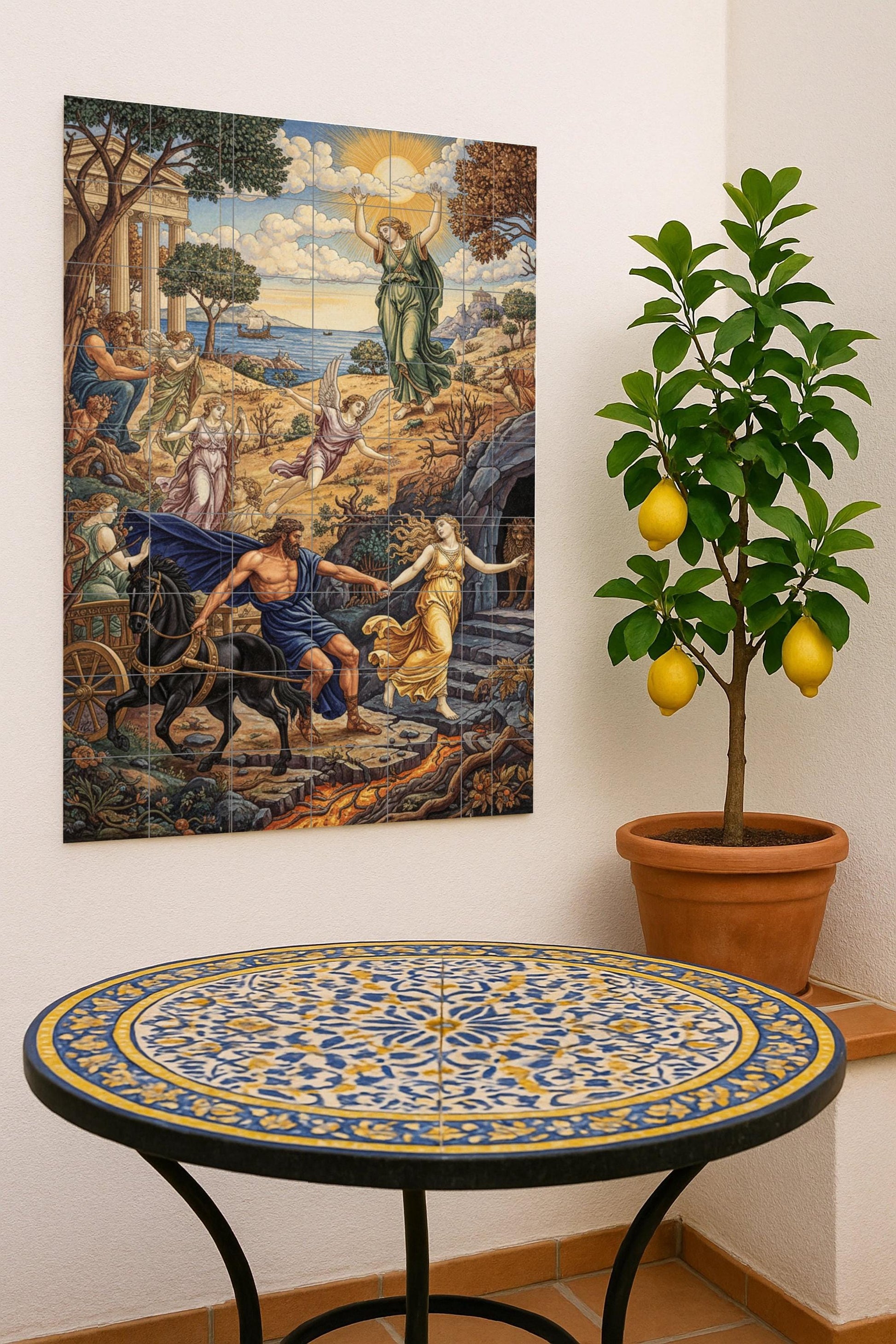 Abduction of Perséfone — Mythology Wall Art · Ceramic Tile Mural