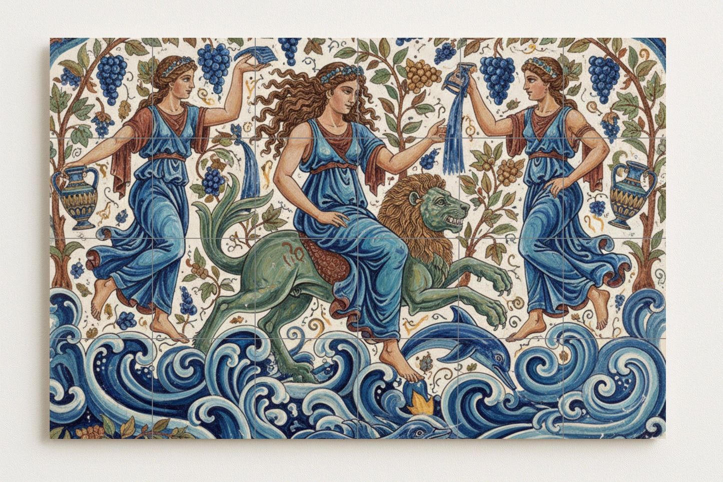 Ménades del Mare — Decoro di Leggenda Antica, Arte da Parete in Ceramica