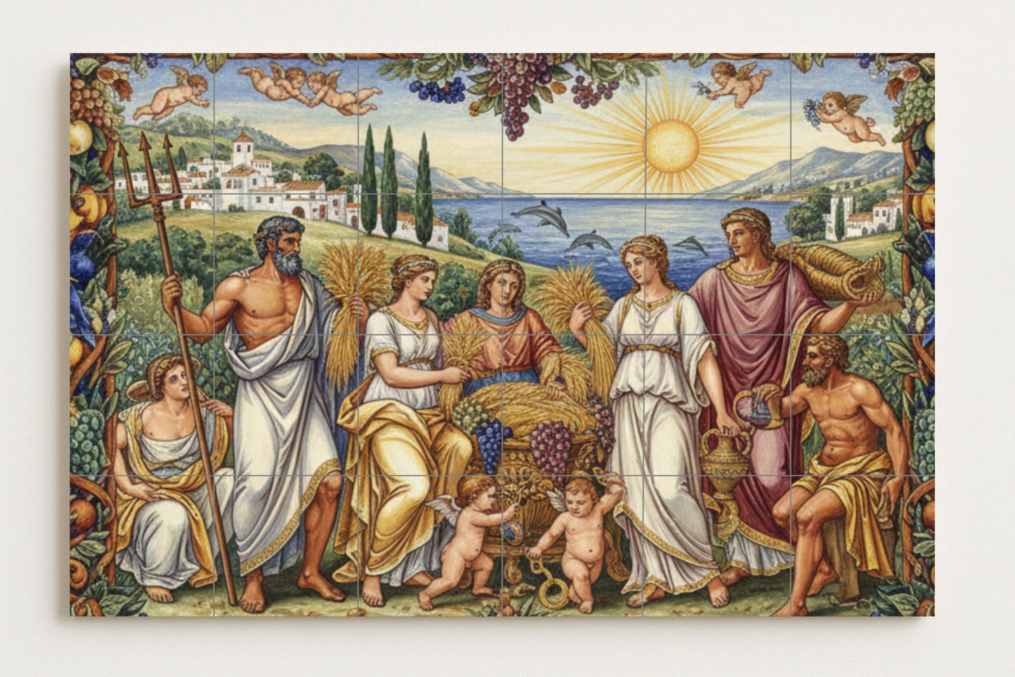 Raccolto di i Dioses — Decoro di Leggenda Antica, Arte da Parete in Ceramica
