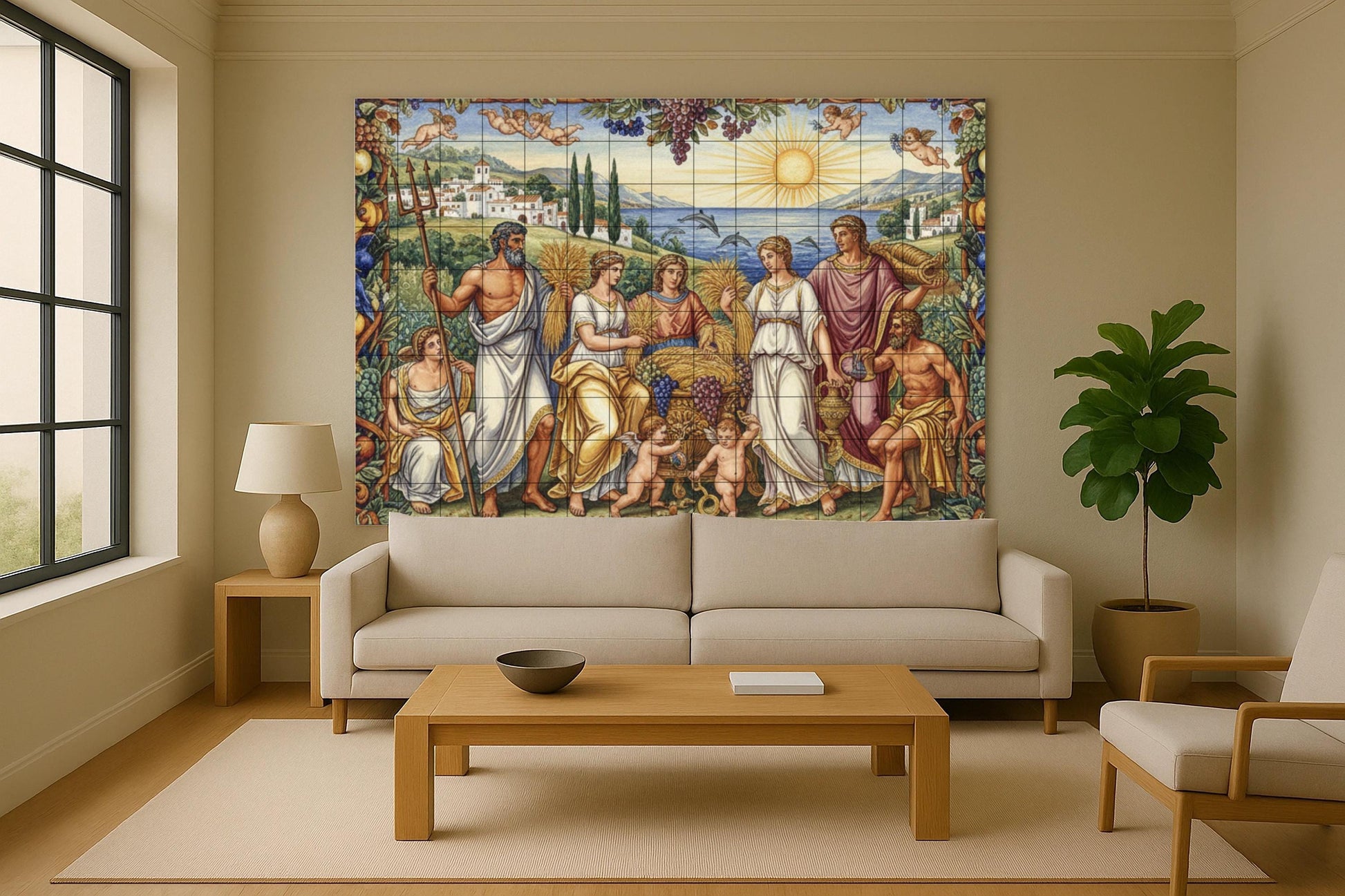 Raccolto di i Dioses — Decoro di Leggenda Antica, Arte da Parete in Ceramica
