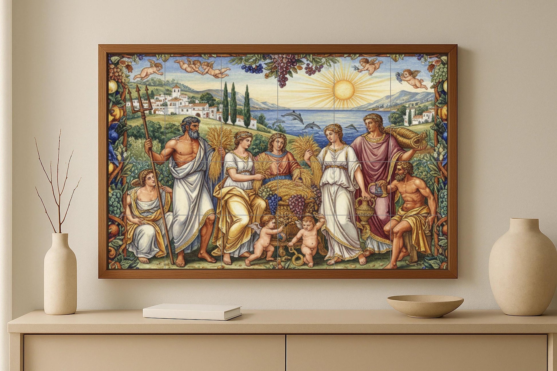Raccolto di i Dioses — Decoro di Leggenda Antica, Arte da Parete in Ceramica