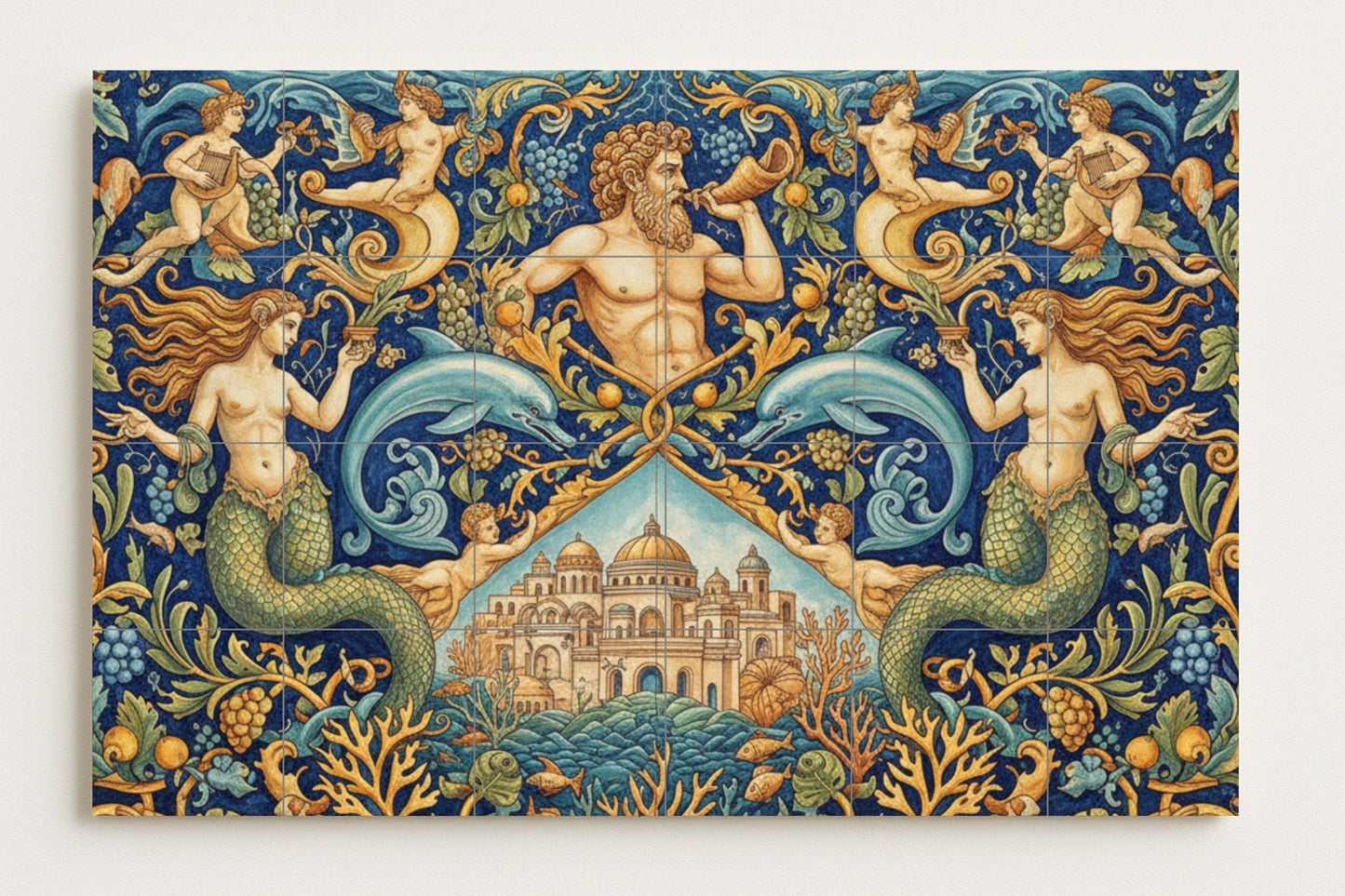 Rey del Mar — Sirenas, delfines, palacio de coral y adornos renacentist…