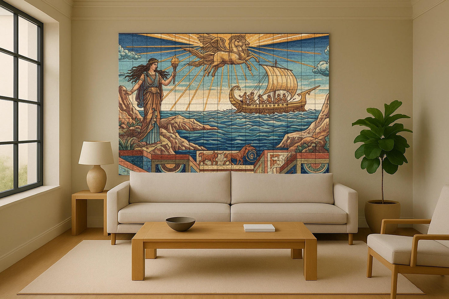 Viaje di Helios · Murale Ceramico — Arte Mitologica da Parete