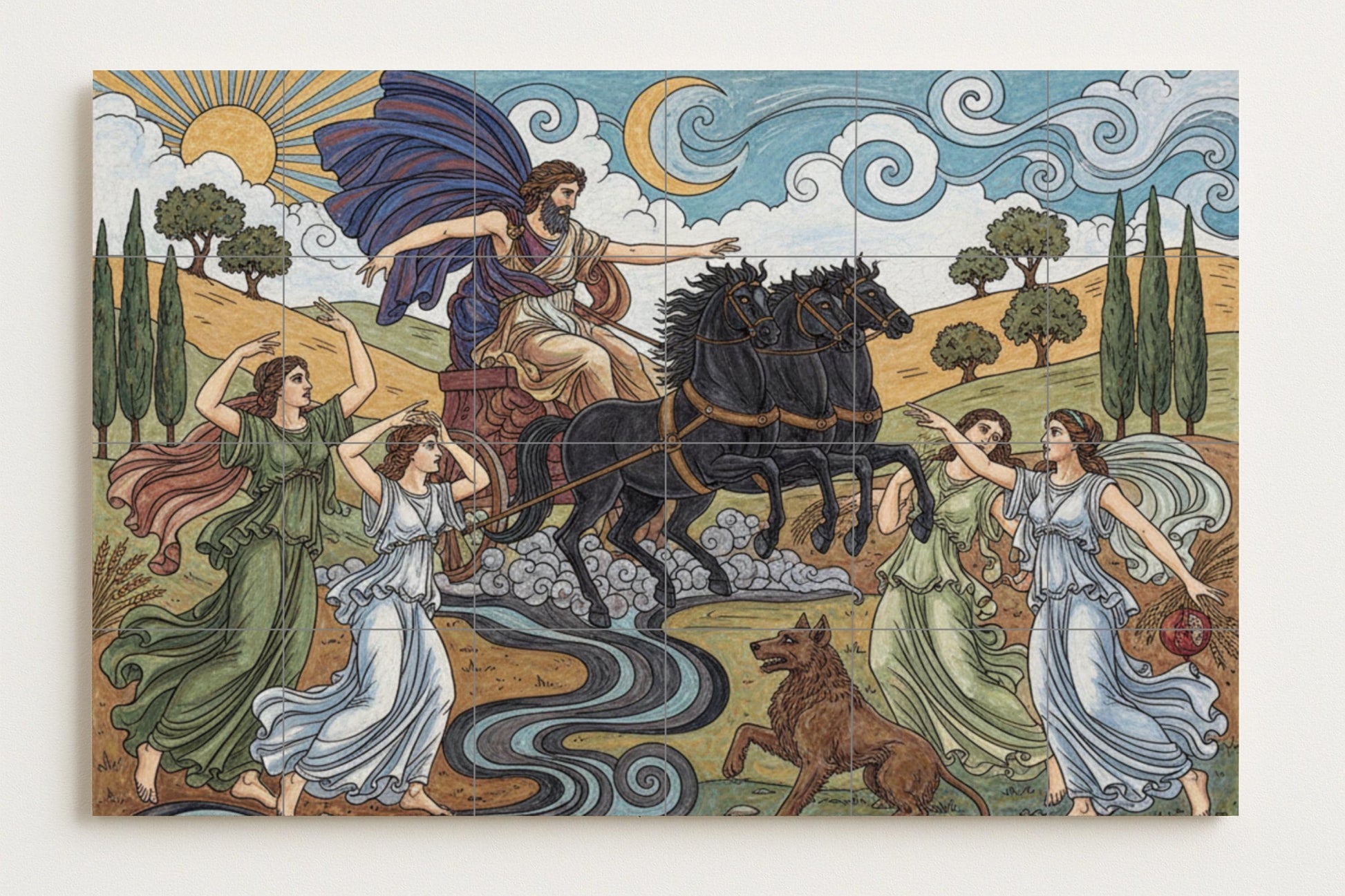Abduction of Perséfone · Ceramic Wall Mural — Landmark Mural