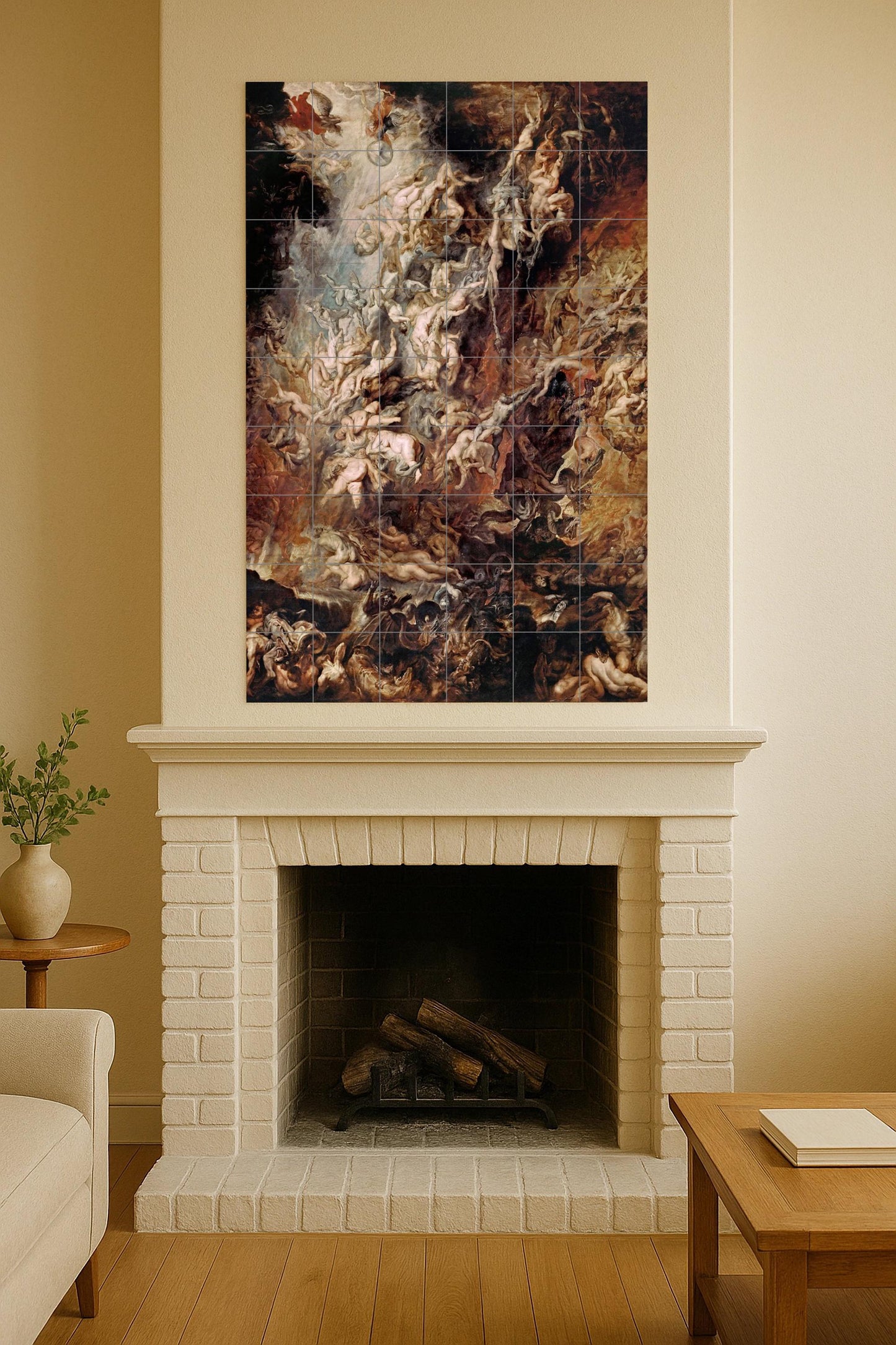 La caída de los condenados — Fine-Art Masterpiece · Ceramic Tile Mural