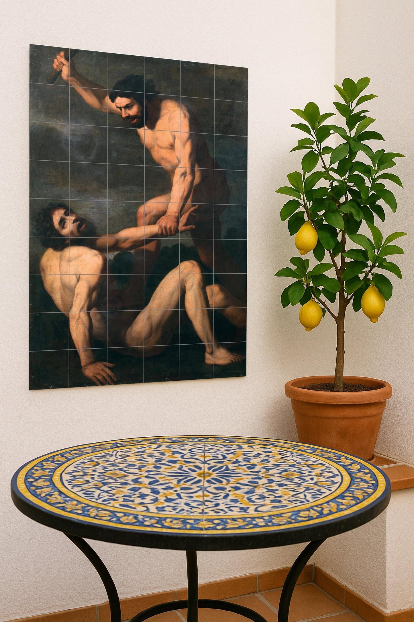 Caín e Abel · Murale Ceramico — Arte Cristiana da Parete