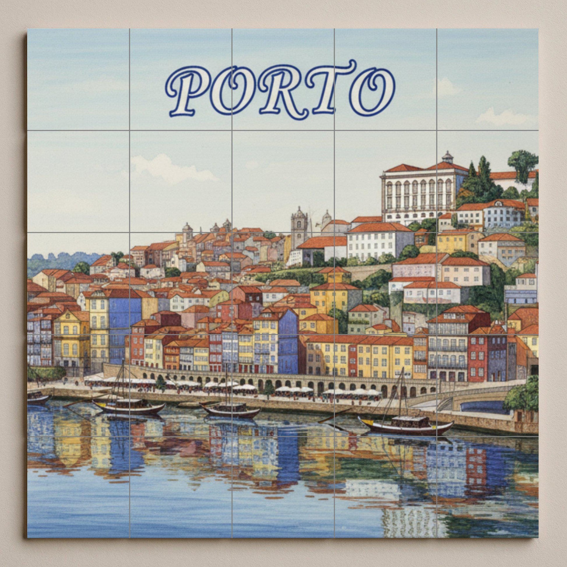 Avec la ribera du Rivière Oporto — Fresque Murale en Carreaux de Céramique · Villes et Monuments