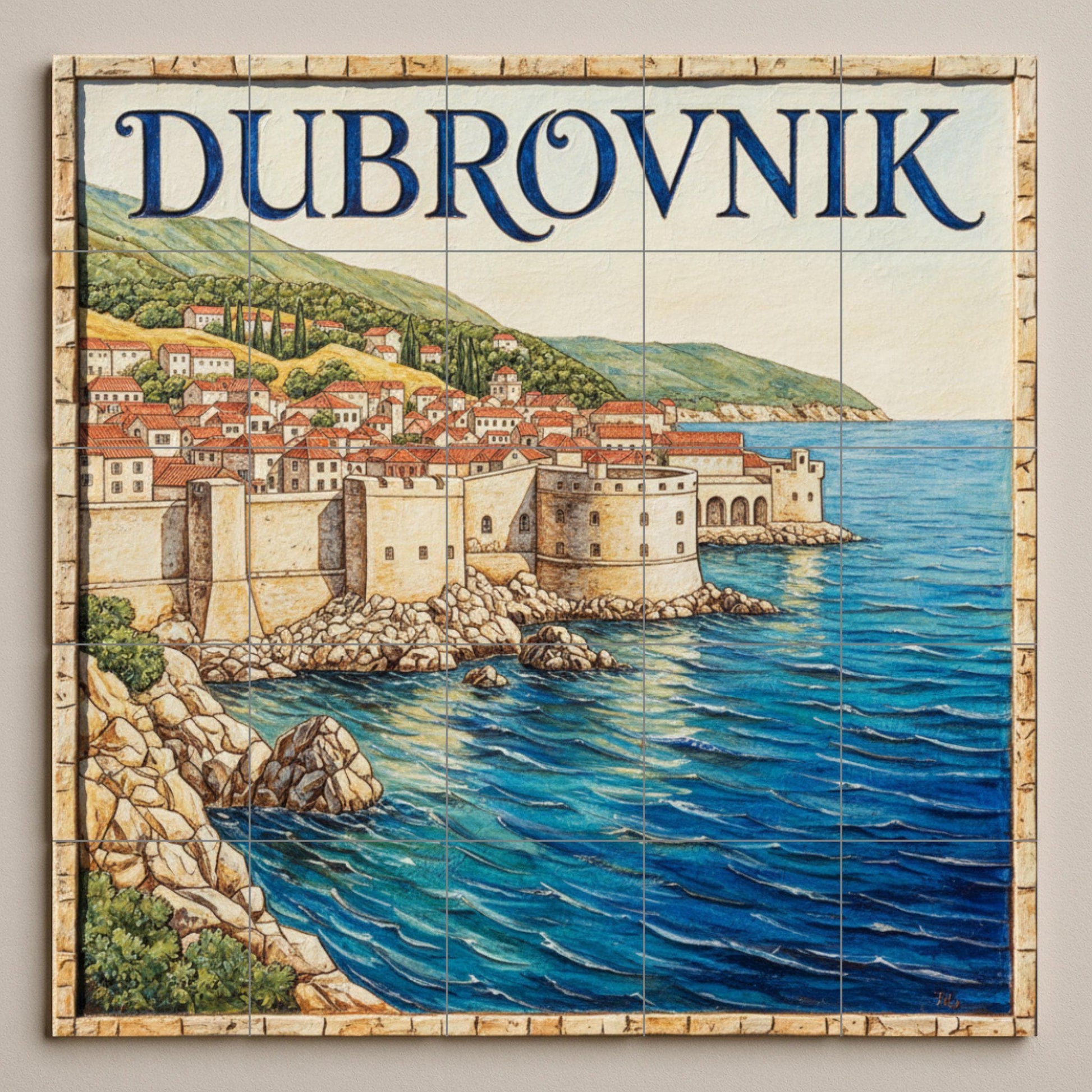 Fresque en Carrelage Cuadro de Dubrovnik — Villes et Monuments