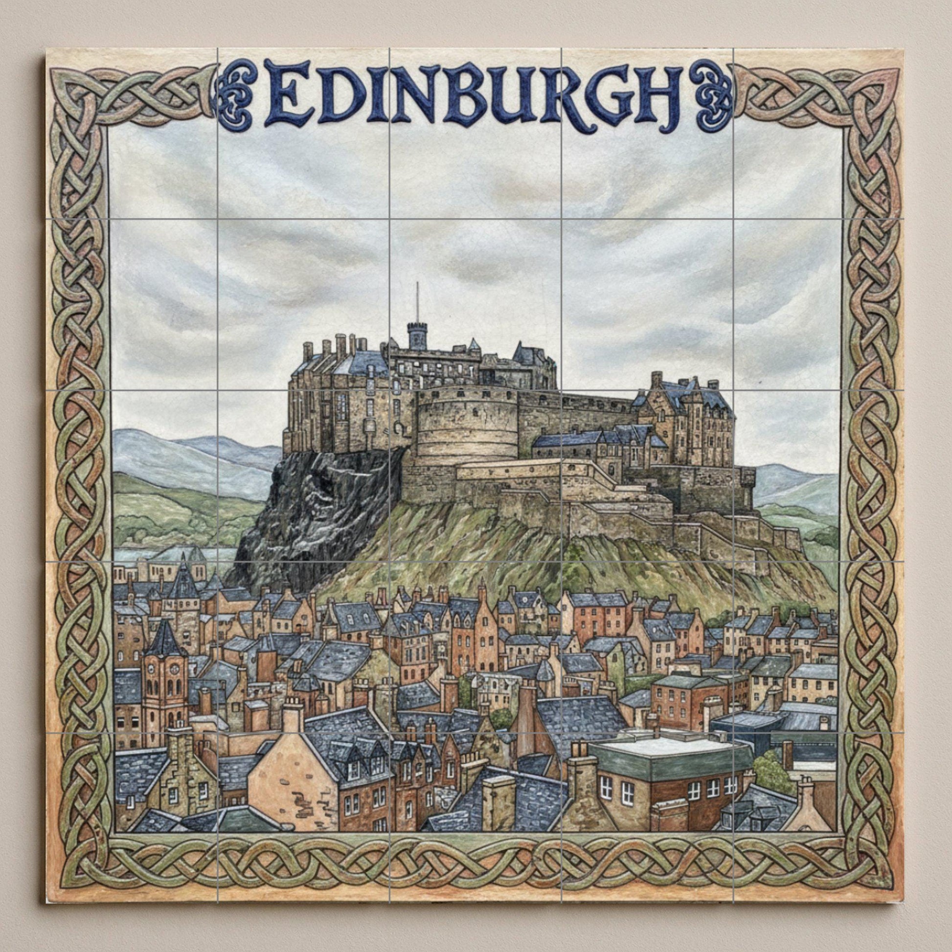 Fresque en Carrelage Cuadro du Château de Edimburgo — Fresque de Monument