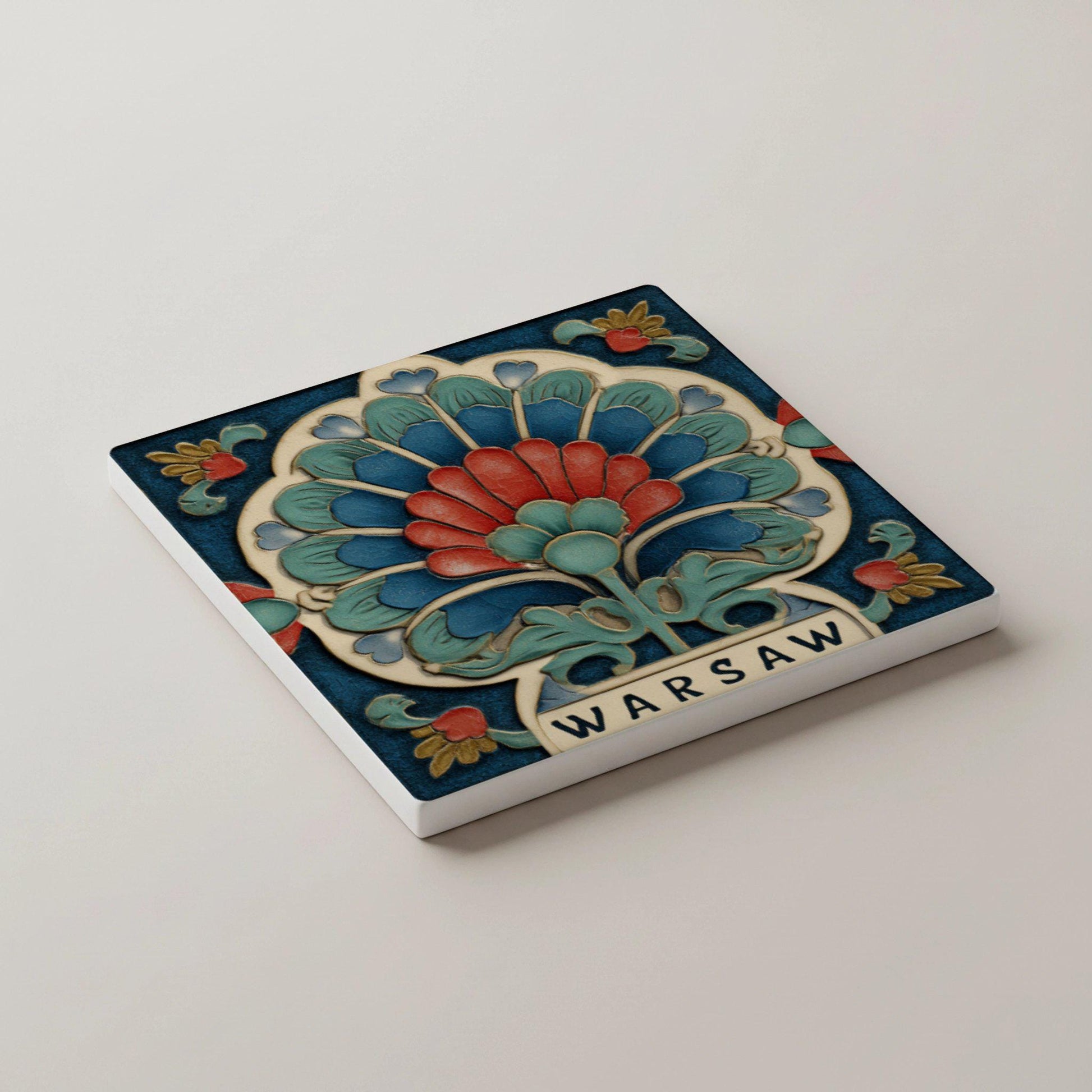 Varsavia — Set di Sottobicchieri in Ceramica · Regalo Ispirato al Giardino