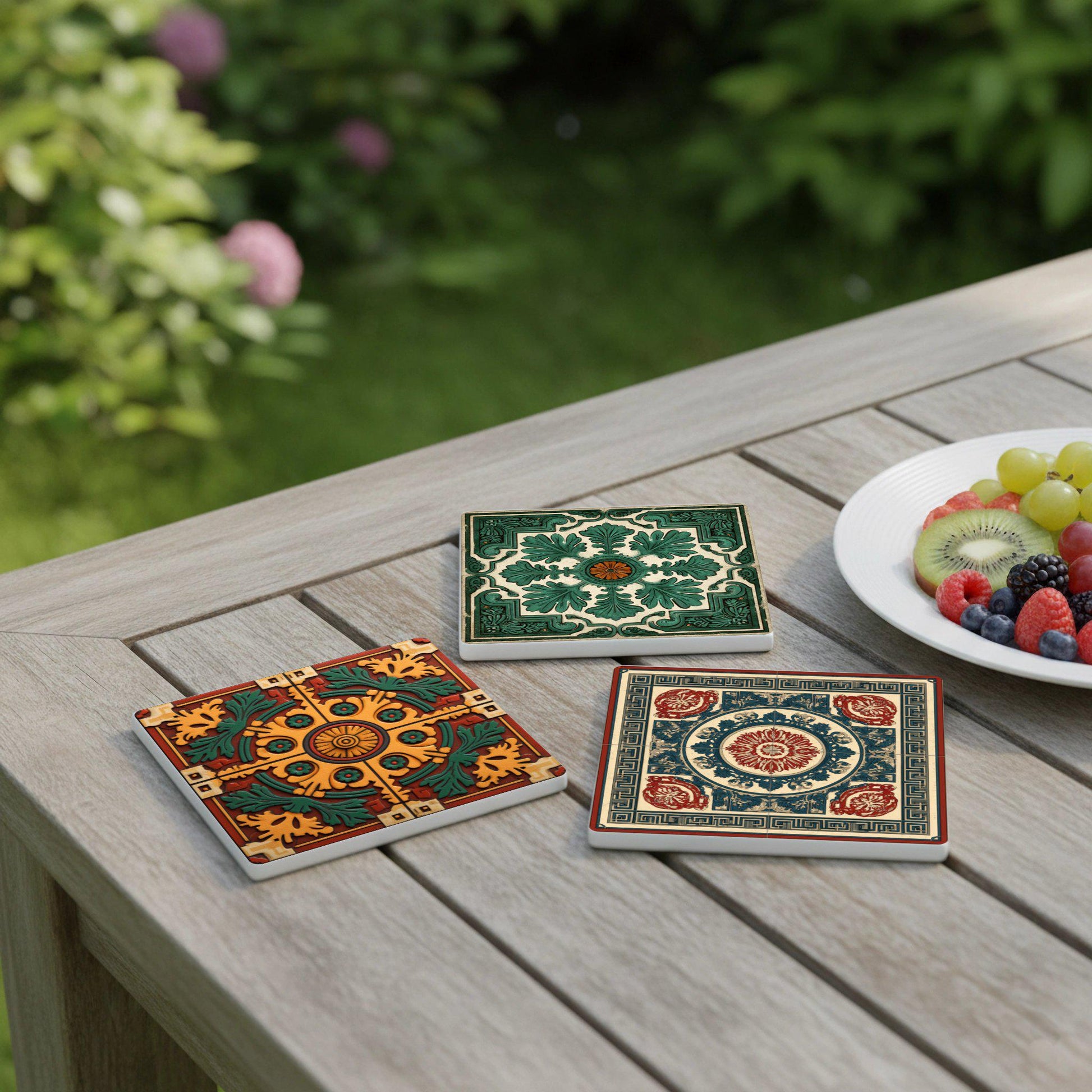 Varsavia — Set di Sottobicchieri in Ceramica · Regalo Ispirato al Giardino