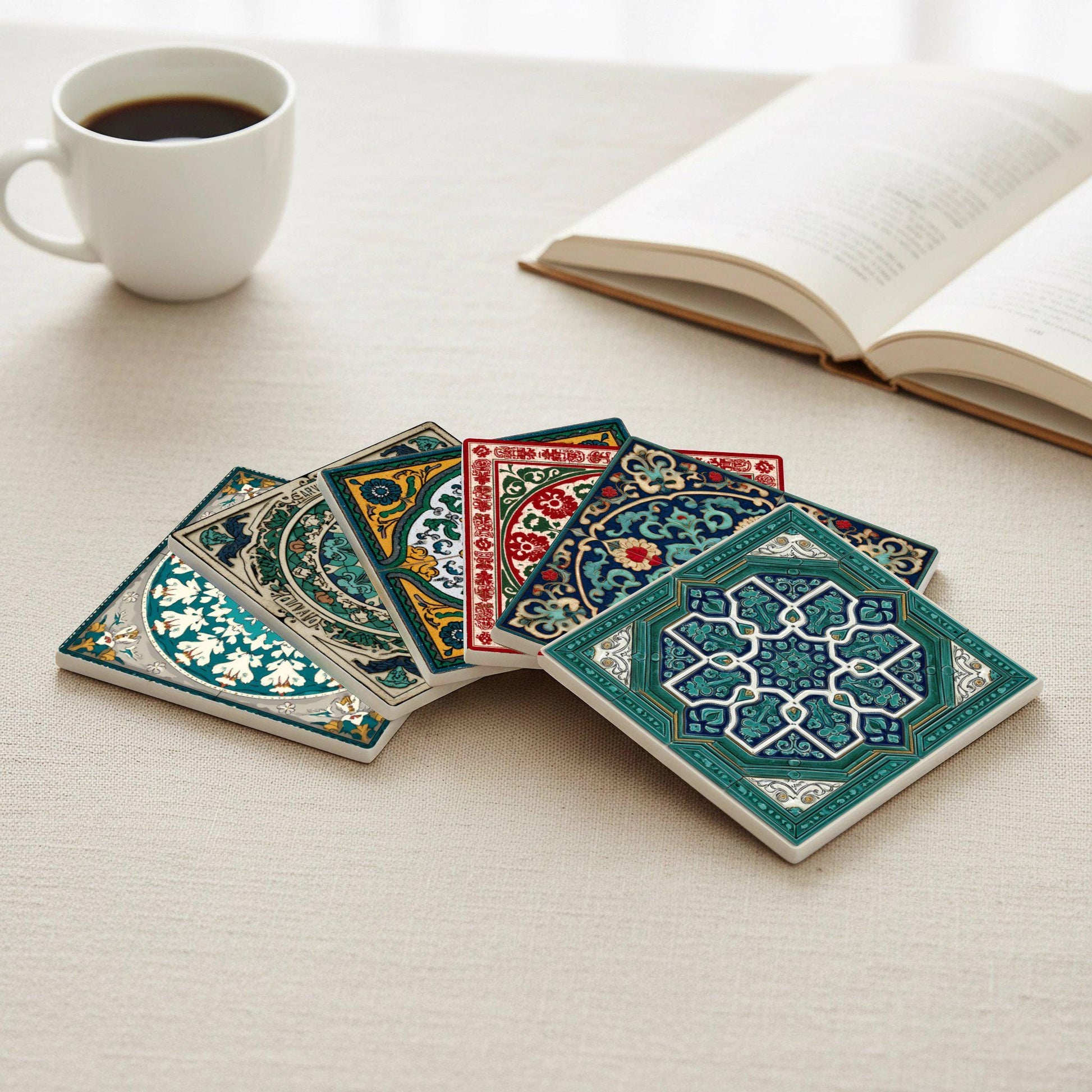 Dessous de Verre Geométricos de cerámica — Dessous de Verre à Motifs Modernes