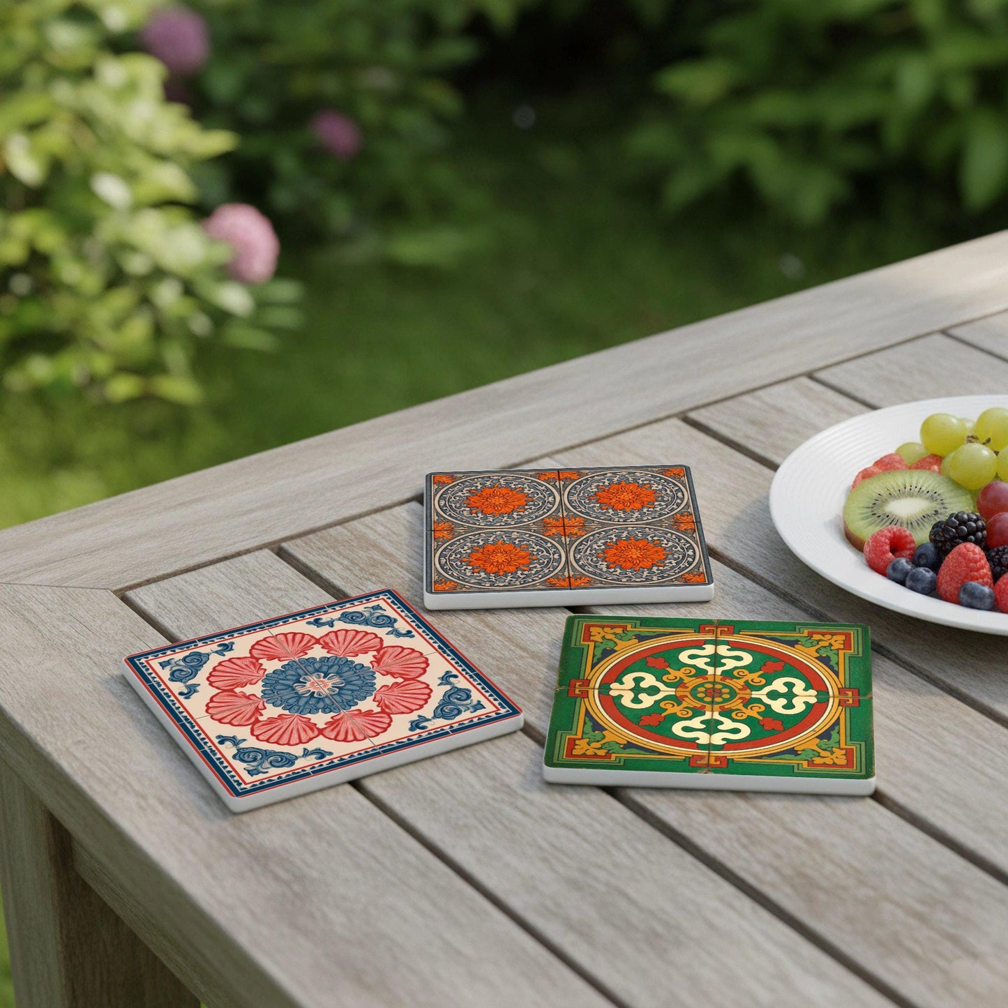 Coast atlántica — Ceramic Coaster Set · Seaside Table Décor