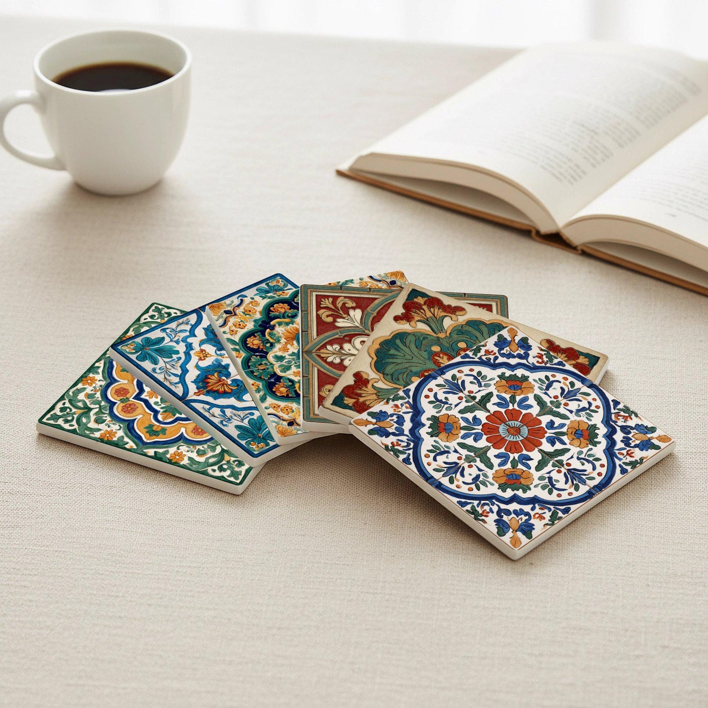 Dessous de Verre Azulejos mediterráneos — Dessous de Verre à Motifs Modernes
