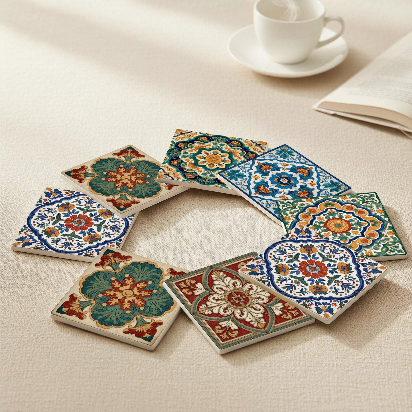Dessous de Verre Azulejos mediterráneos — Dessous de Verre à Motifs Modernes