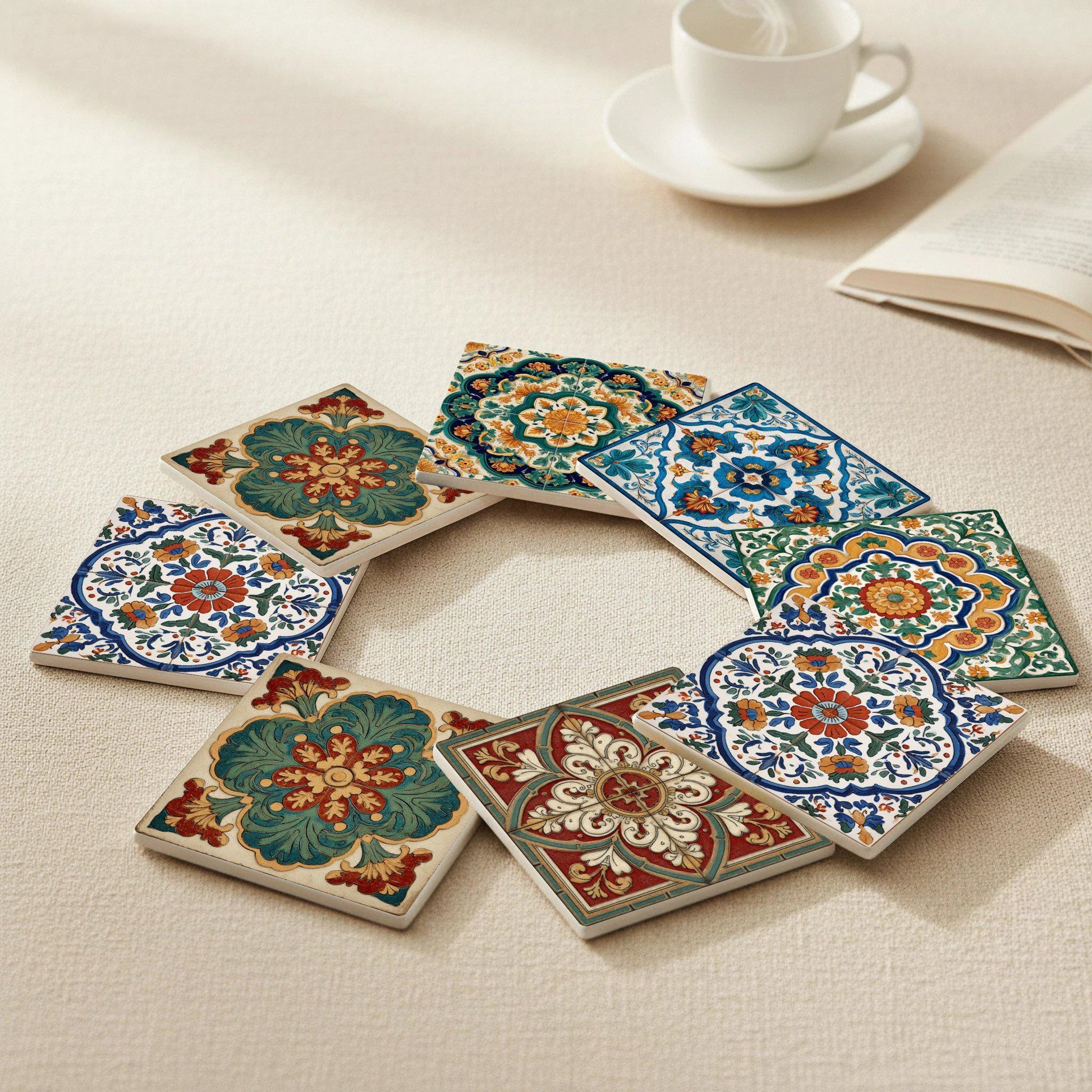 Dessous de Verre Azulejos mediterráneos — Dessous de Verre à Motifs Modernes