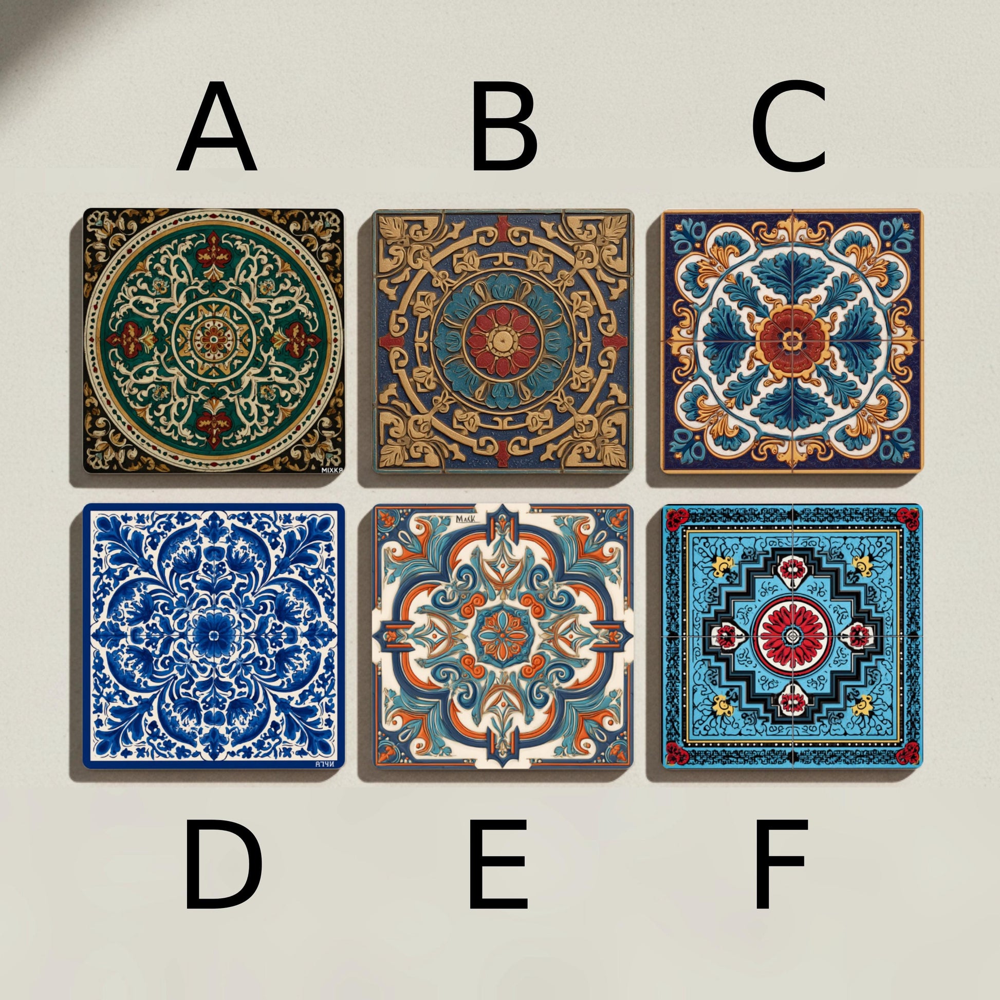 Dessous de Verre Corativos de cerámica — Set de Table pour Amateurs de Design