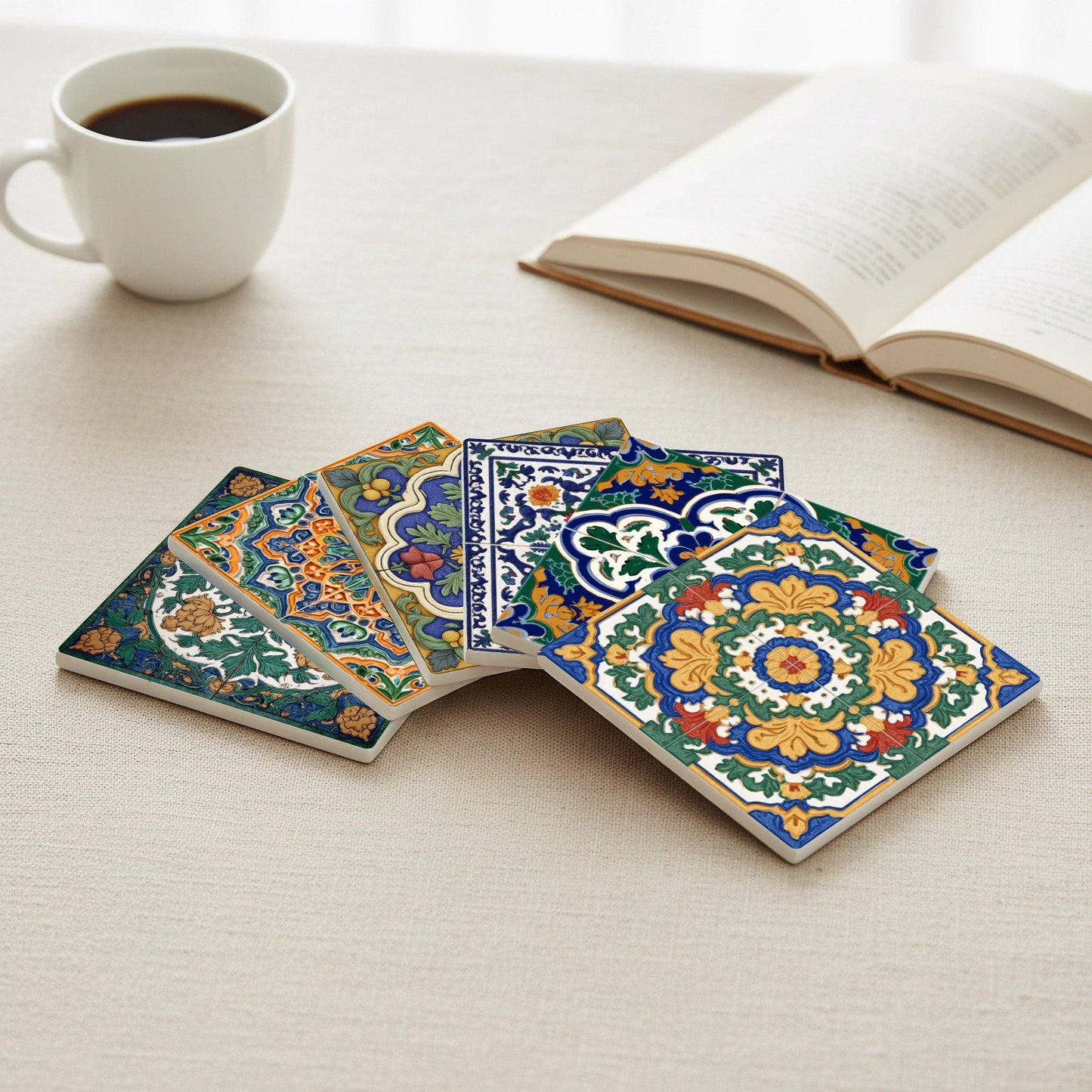 Sottobicchieri Ornamental con motivos florales — Set da Tavola per Amanti del Design