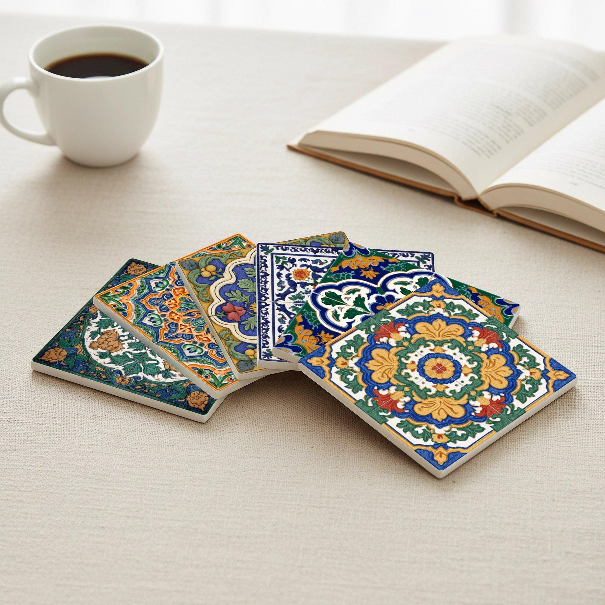 Sottobicchieri Ornamental con motivos florales — Set da Tavola per Amanti del Design