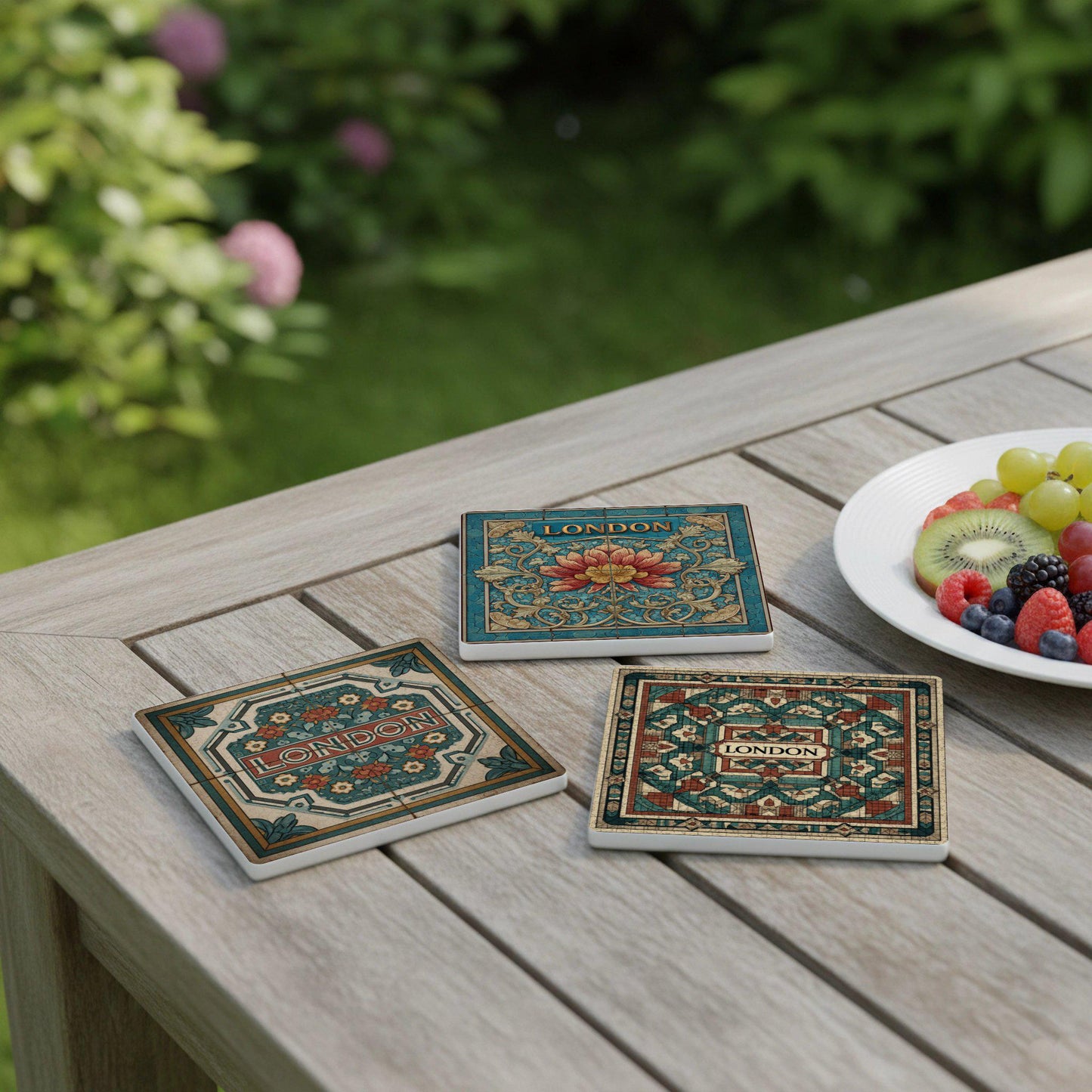 Azulejos londinenses · Untersetzer mit Kork — Reise-Andenken Untersetzer