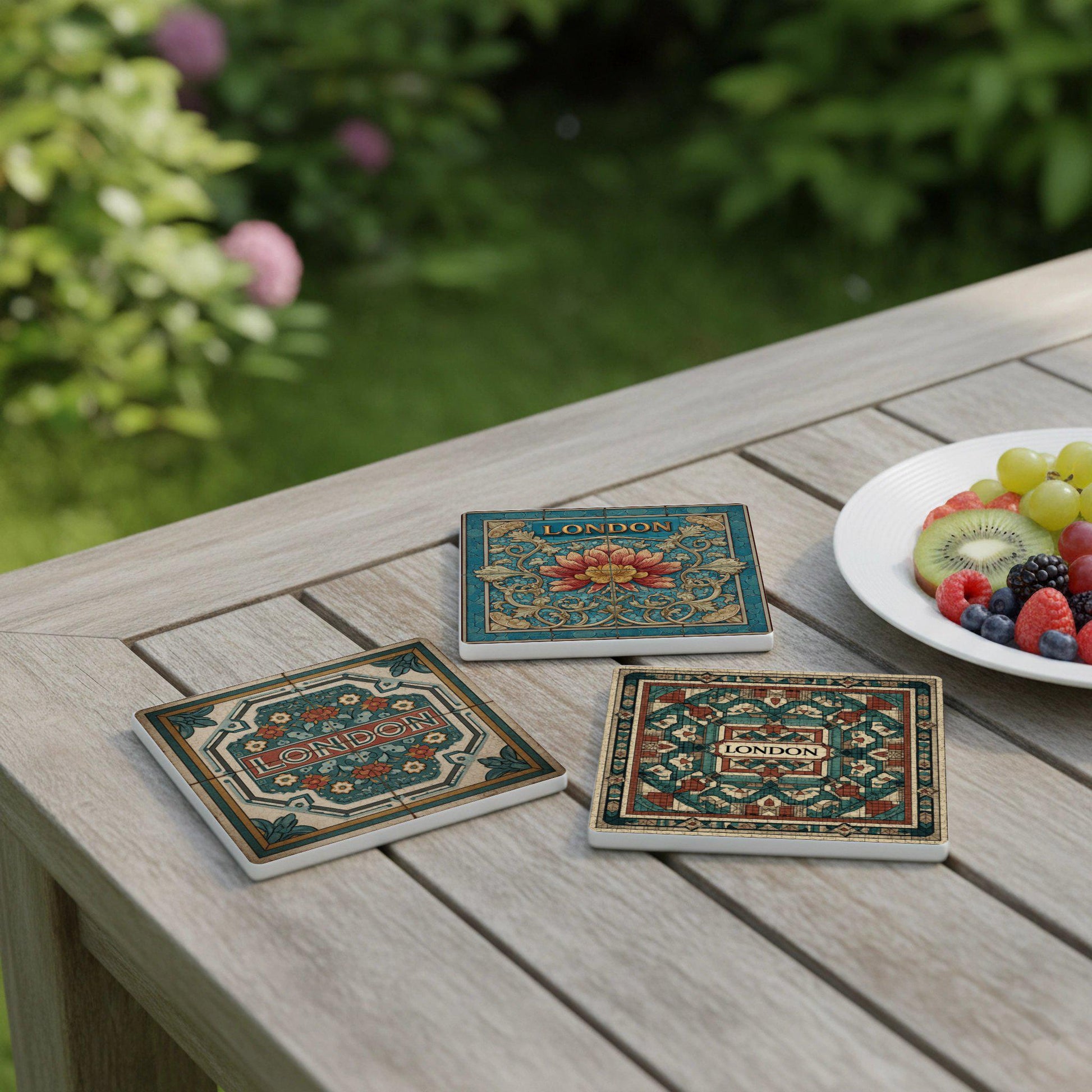 Azulejos londinenses · Untersetzer mit Kork — Reise-Andenken Untersetzer