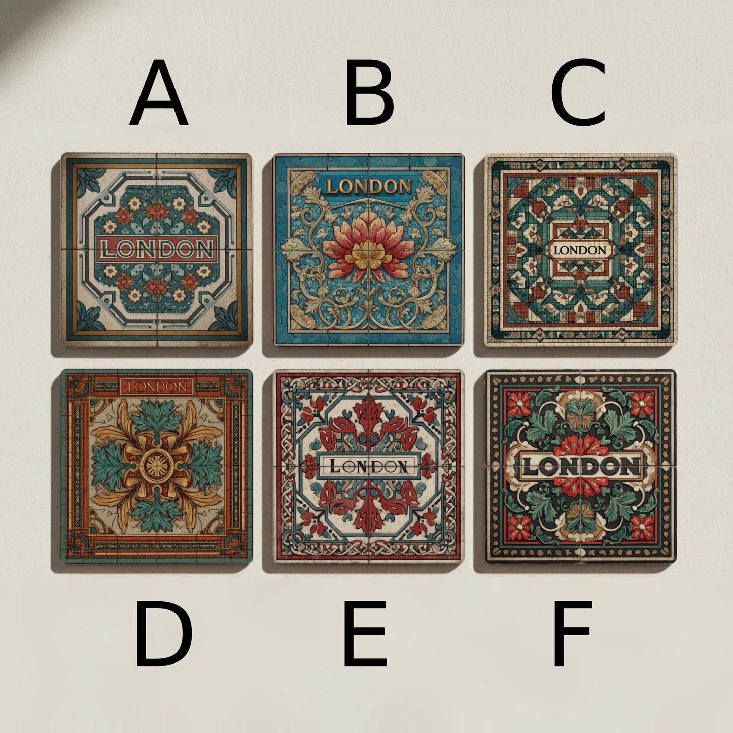 Azulejos londinenses · Untersetzer mit Kork — Reise-Andenken Untersetzer