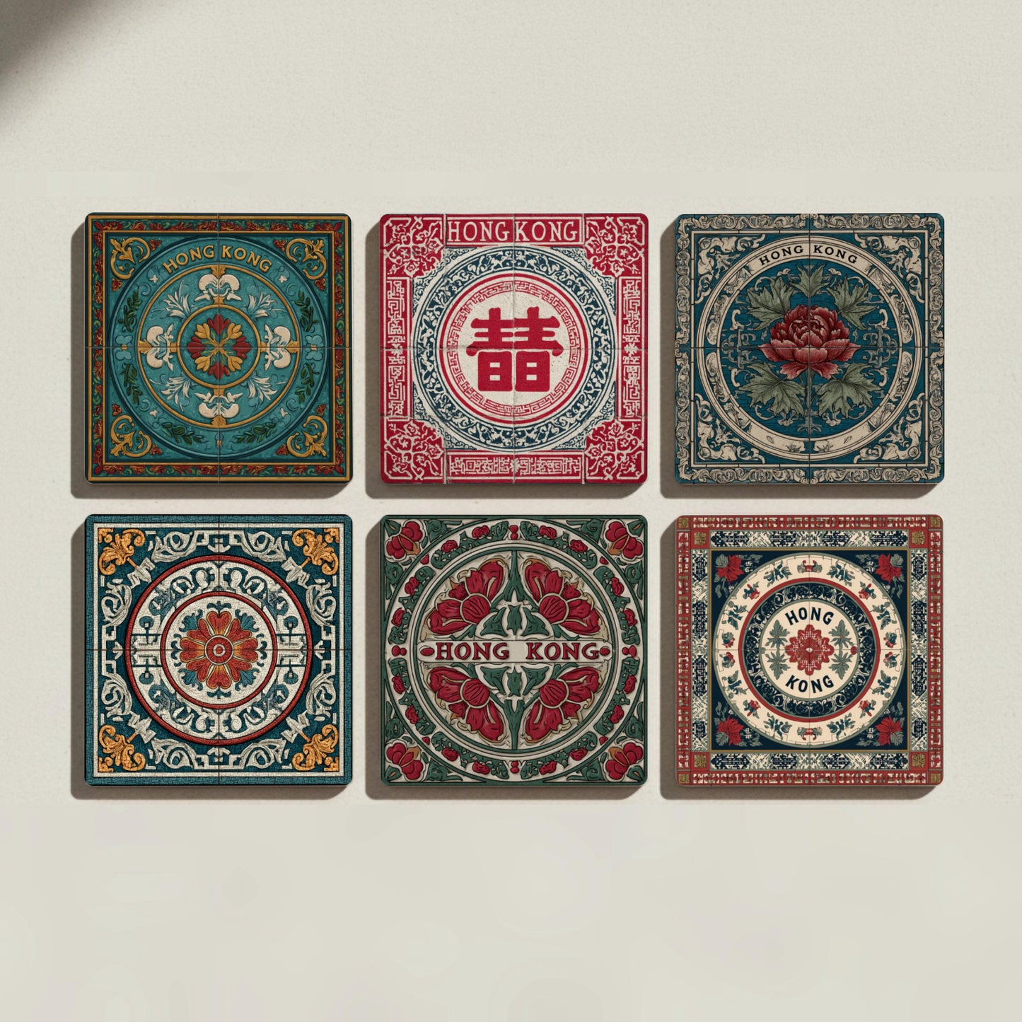 Sottobicchieri Azulejos di Hong Kong — Città e Viaggi