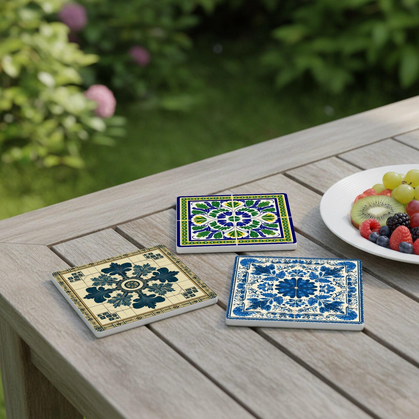 Dessous de Verre Rosetones de Azulejo Baroque ibérico — Méditerranée et Côte