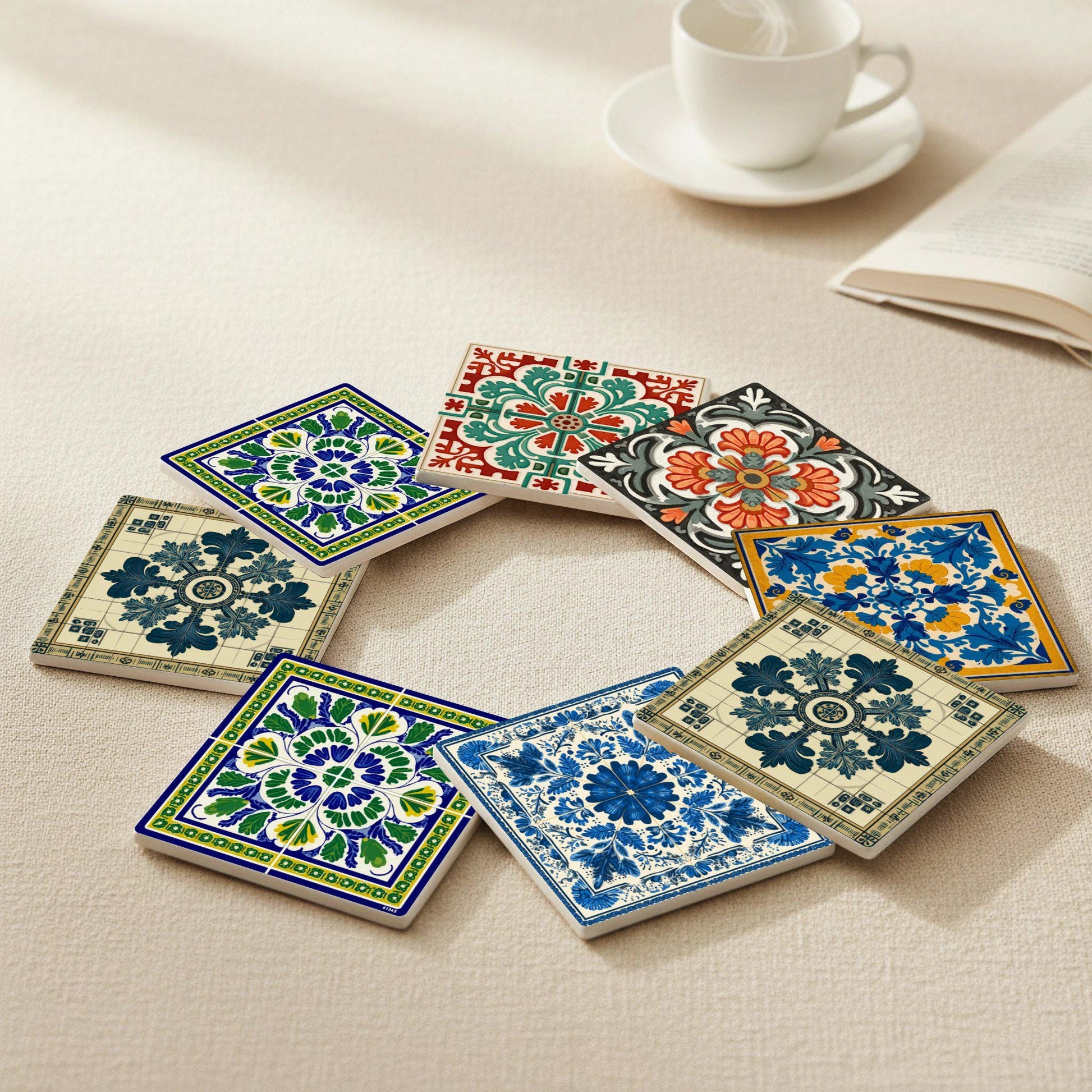 Dessous de Verre Rosetones de Azulejo Baroque ibérico — Méditerranée et Côte