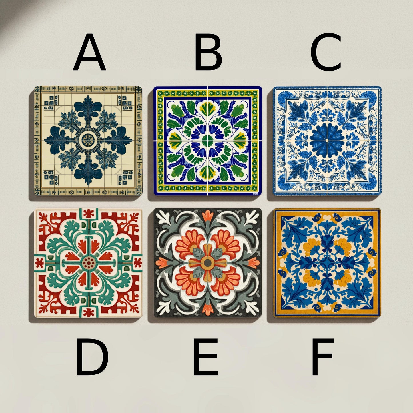 Dessous de Verre Rosetones de Azulejo Baroque ibérico — Méditerranée et Côte
