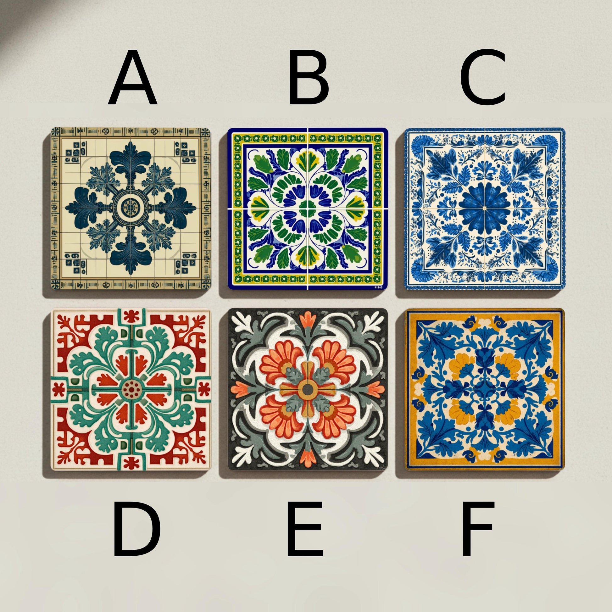 Dessous de Verre Rosetones de Azulejo Baroque ibérico — Méditerranée et Côte