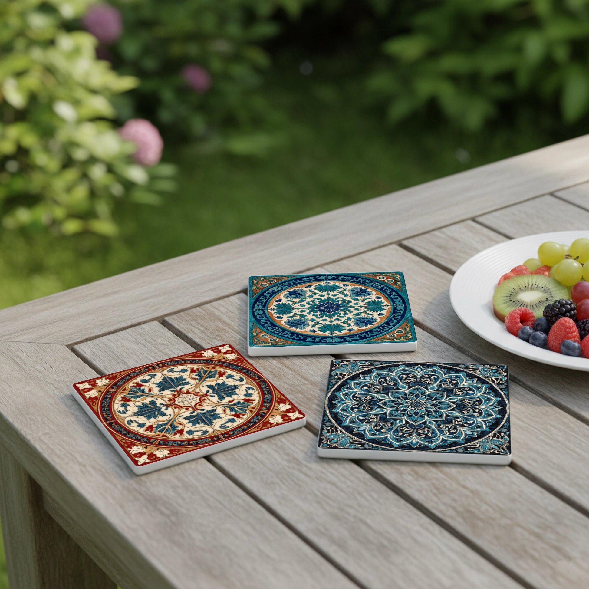 Azulejos con medallones islámicos de Dubái · Dessous de Verre avec Liège — Géométrique et Déco