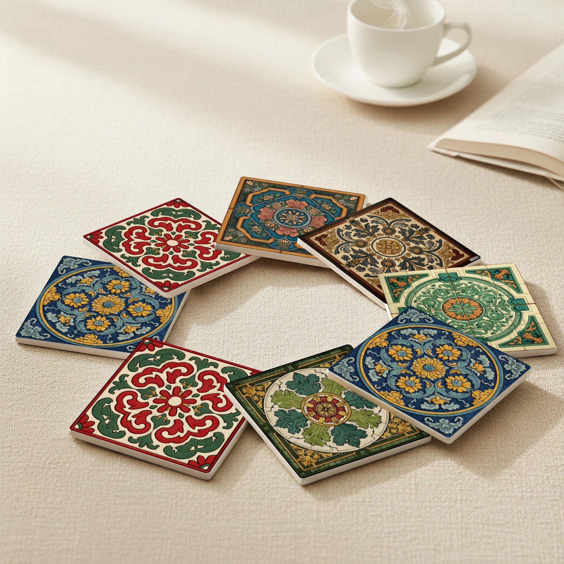 Sottobicchieri Azulejos di loza Francese — Geometrico e Déco