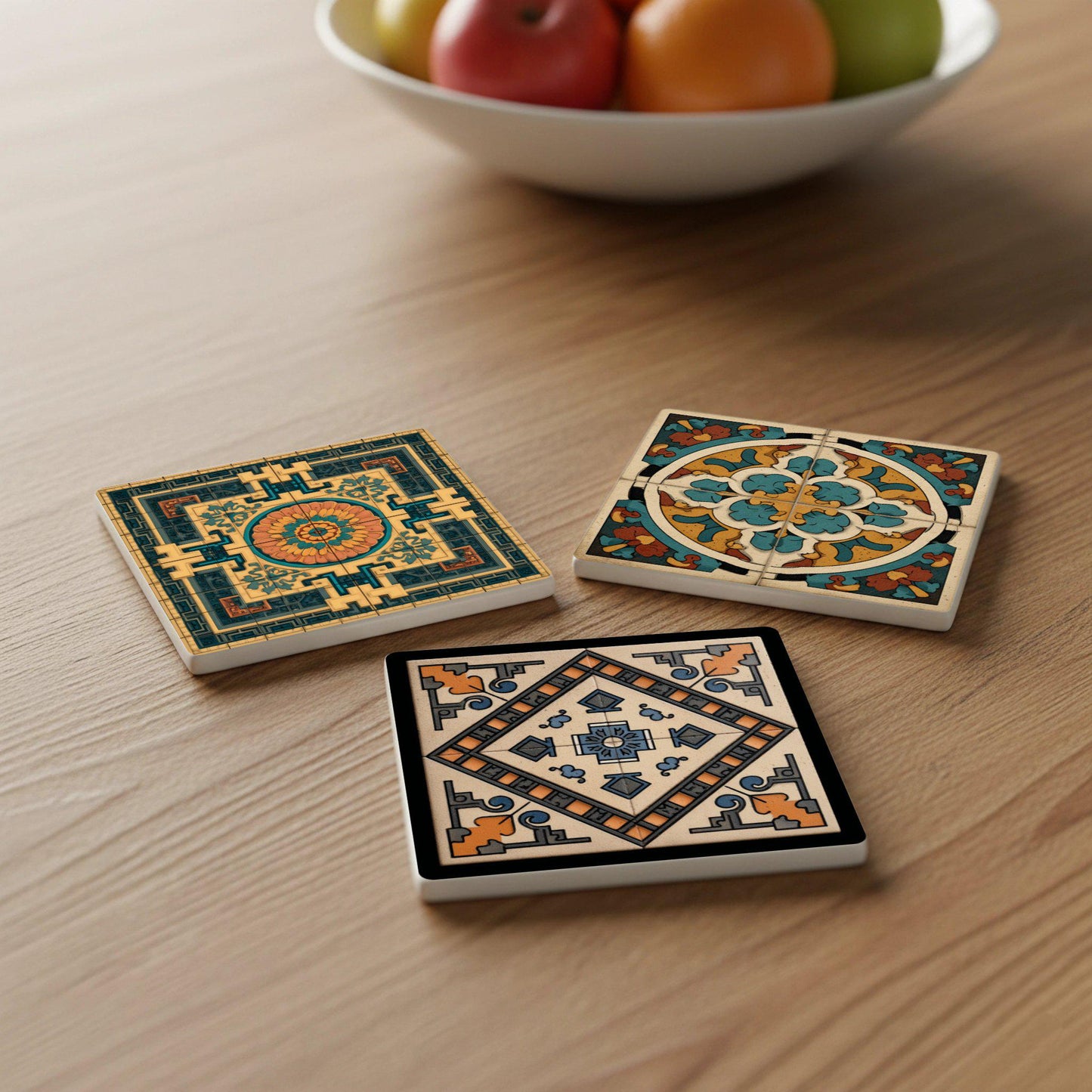 Art Déco · Coaster Set with Cork — Design-Lover's Table Set